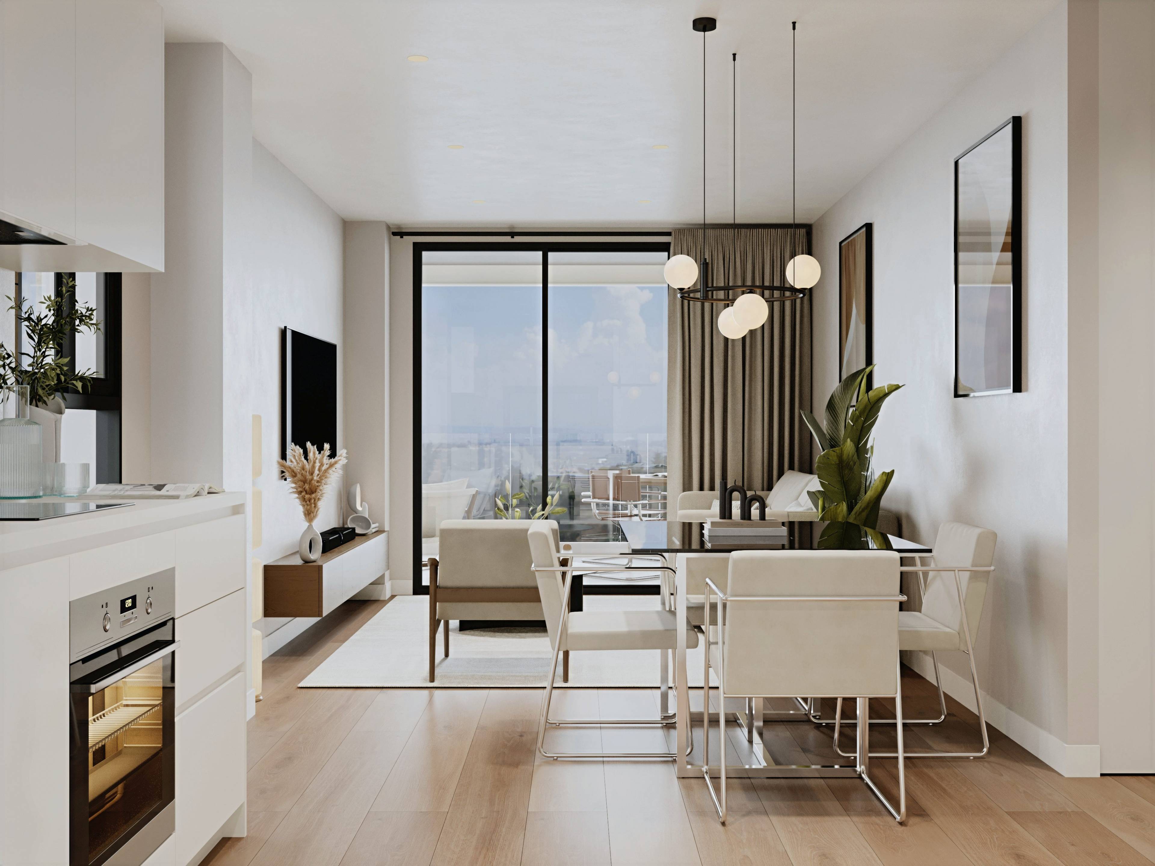 Main bedroom with built-in wardrobes in 2-bedroom penthouse, Cala de Villajoyosa