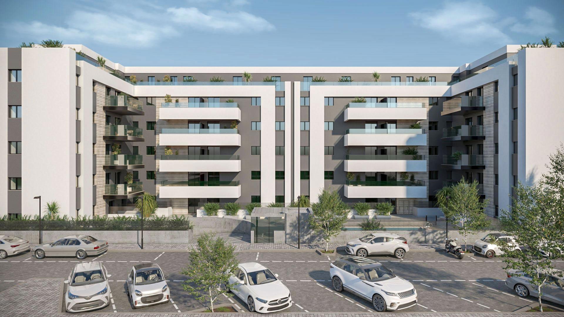 Entrance hall and lift lobby of new-build residential complex, Las Flores, Mijas