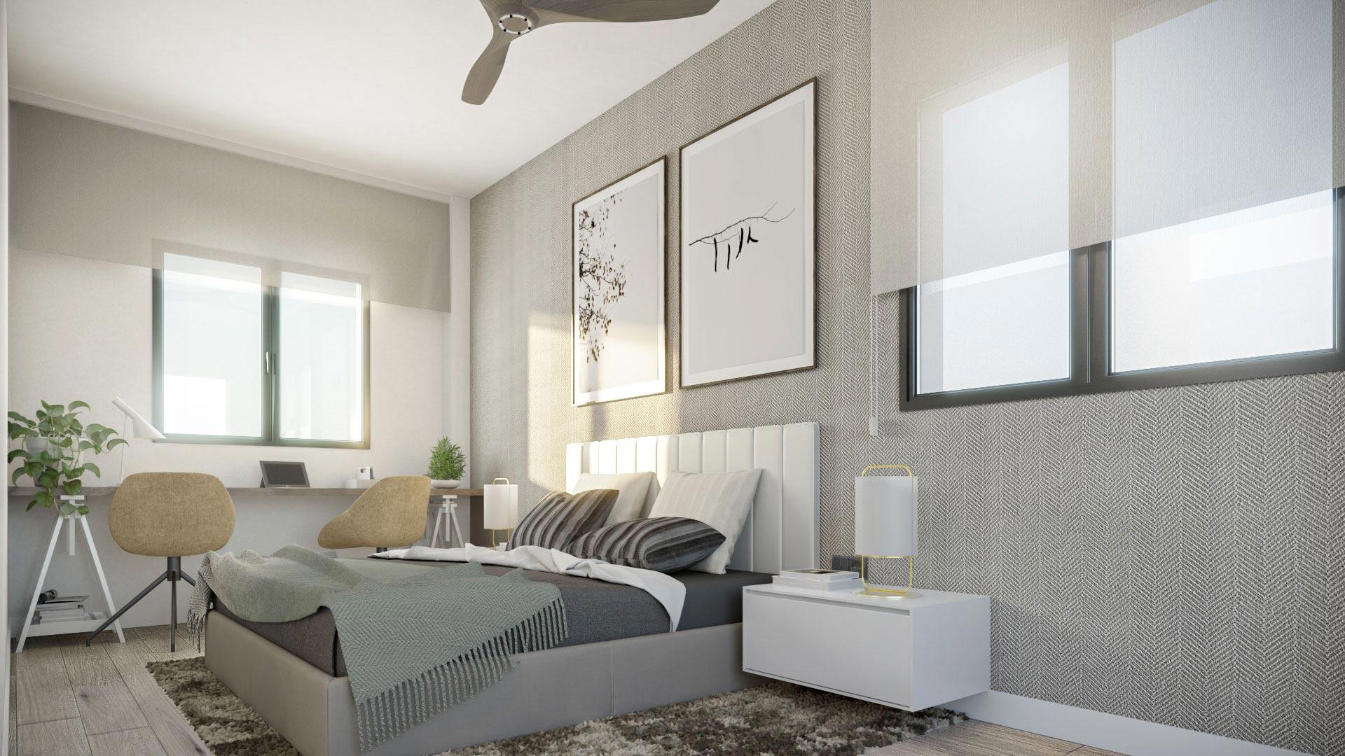 Third bedroom in 3-bedroom new-build apartment, Las Flores, Mijas