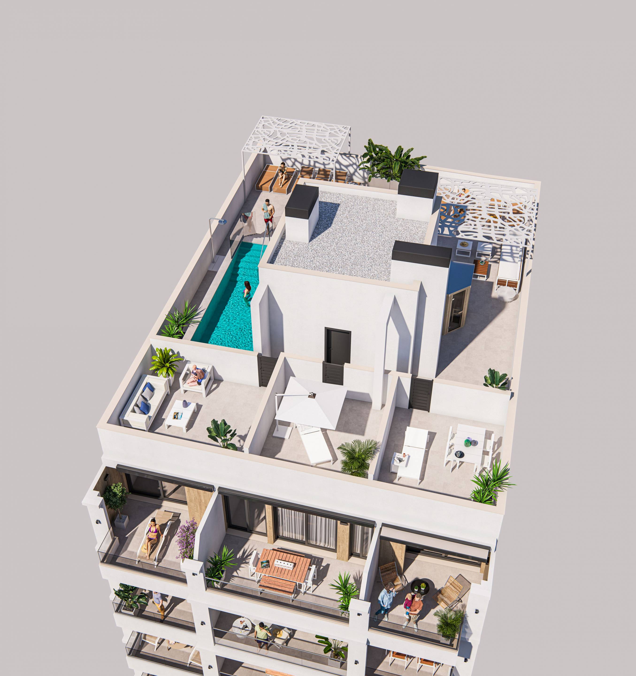 Lift lobby in new-build residential complex, Centro, Torrevieja
