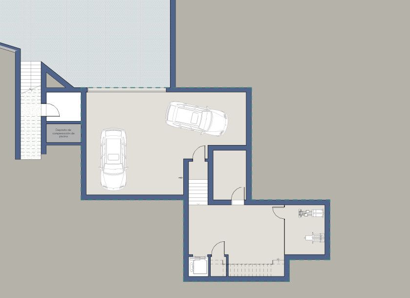 Ground floor plan of 5-bedroom new-build villa in La Granadella, Jávea