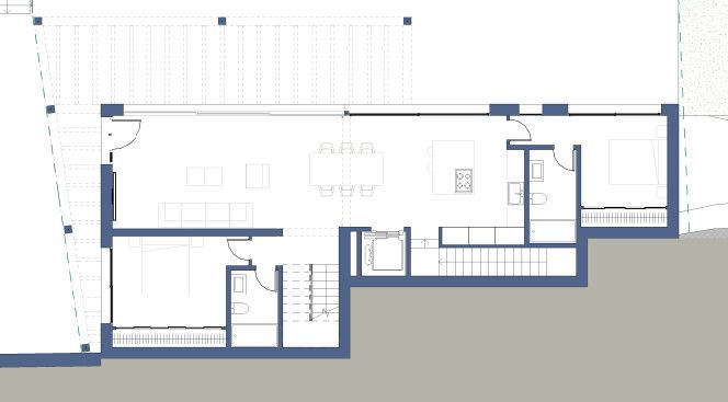 Upper floor plan of 5-bedroom new-build villa in La Granadella, Jávea
