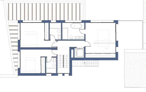Site plan showing 1,387 m2 plot layout for new-build villa in La Granadella, Jávea