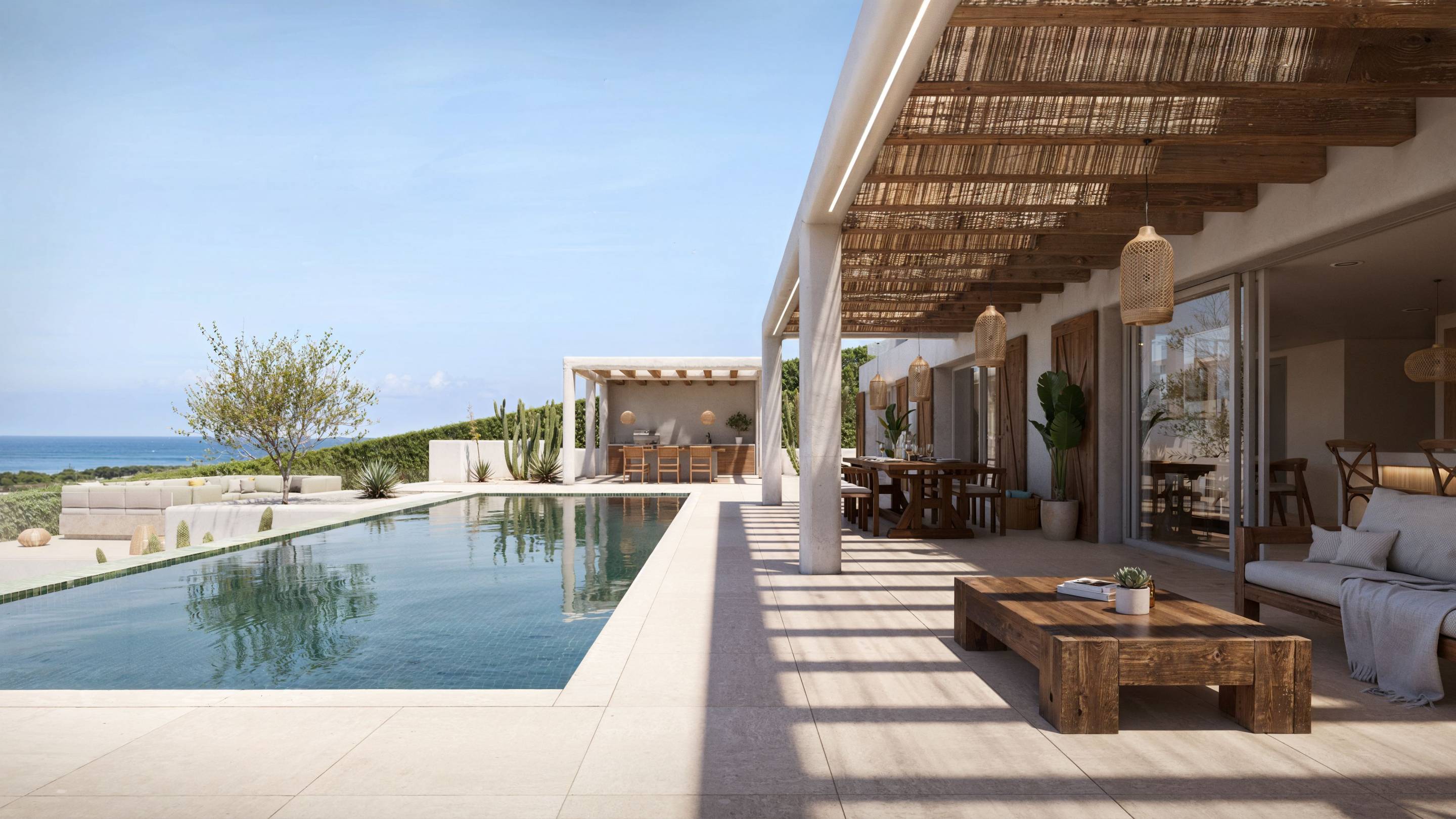 Private garden and planted grounds on 1,387 m2 plot of new-build villa in La Granadella, Jávea
