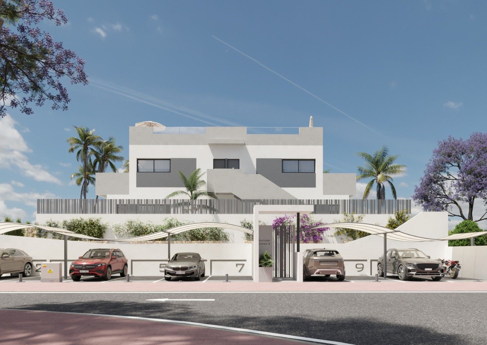 Communal pool in new-build apartment development, Lago Jardín, Torrevieja