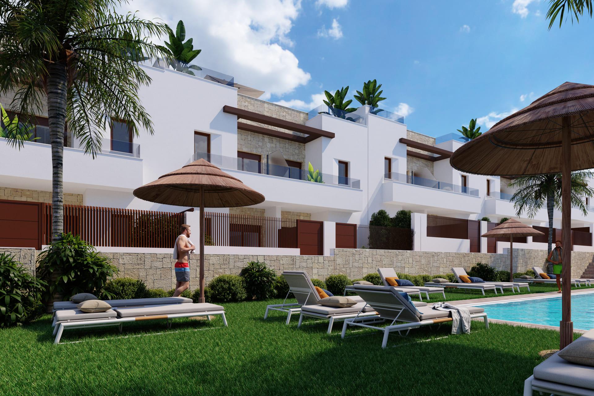 Main bedroom with built-in wardrobes in ground-floor apartment, Desamparados, Orihuela