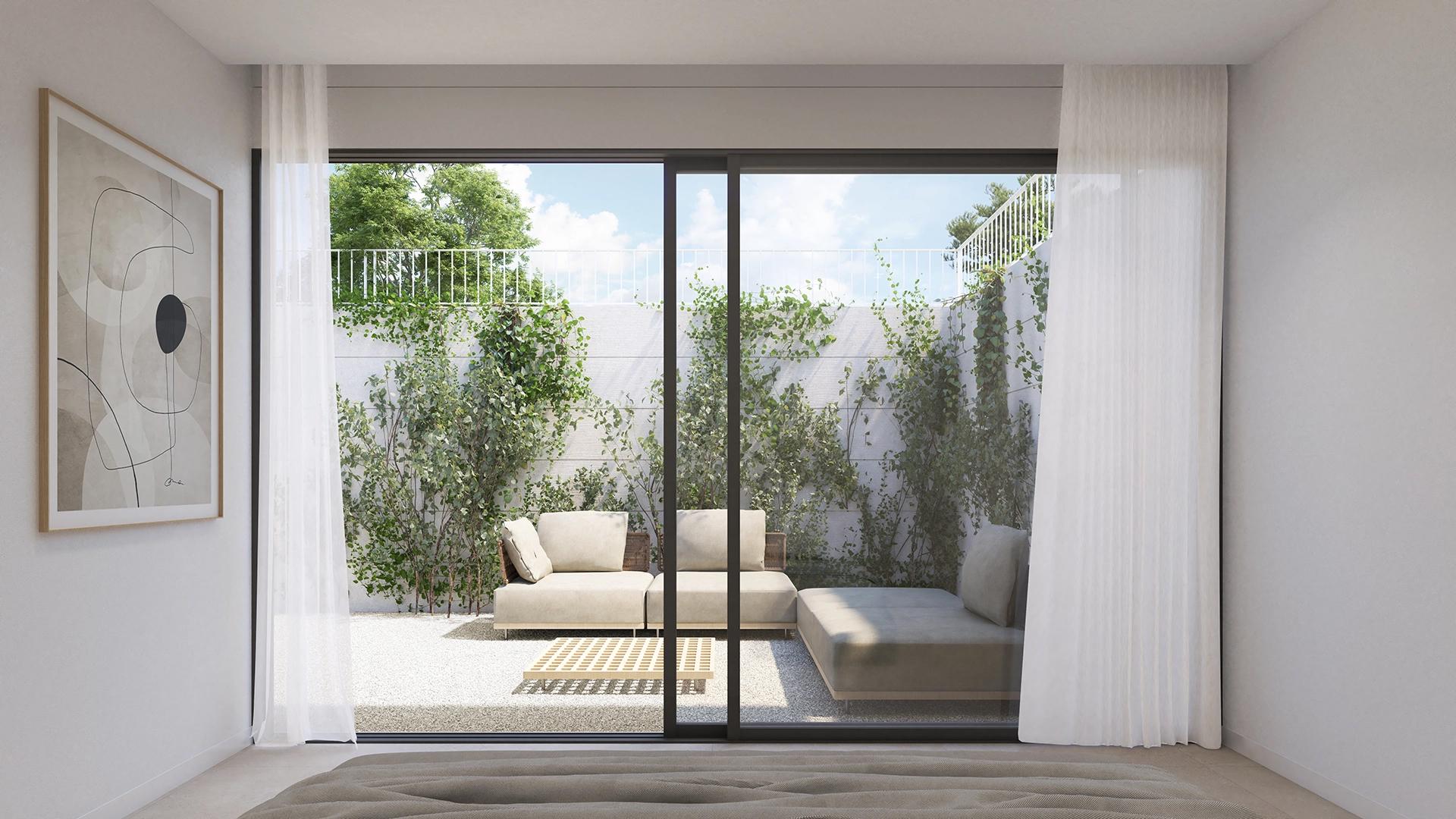 Master bedroom with built-in wardrobes in top-floor new-build penthouse, Santa María, Marbella
