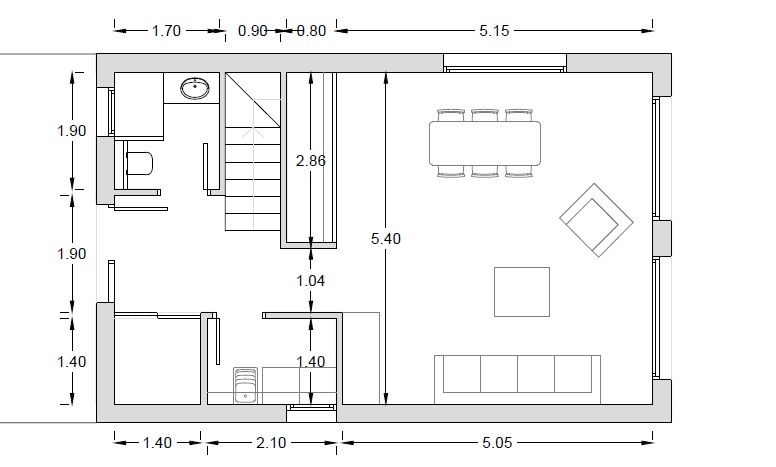 Ground-floor plan of 3-bedroom villa in Golf Bahía, Finestrat