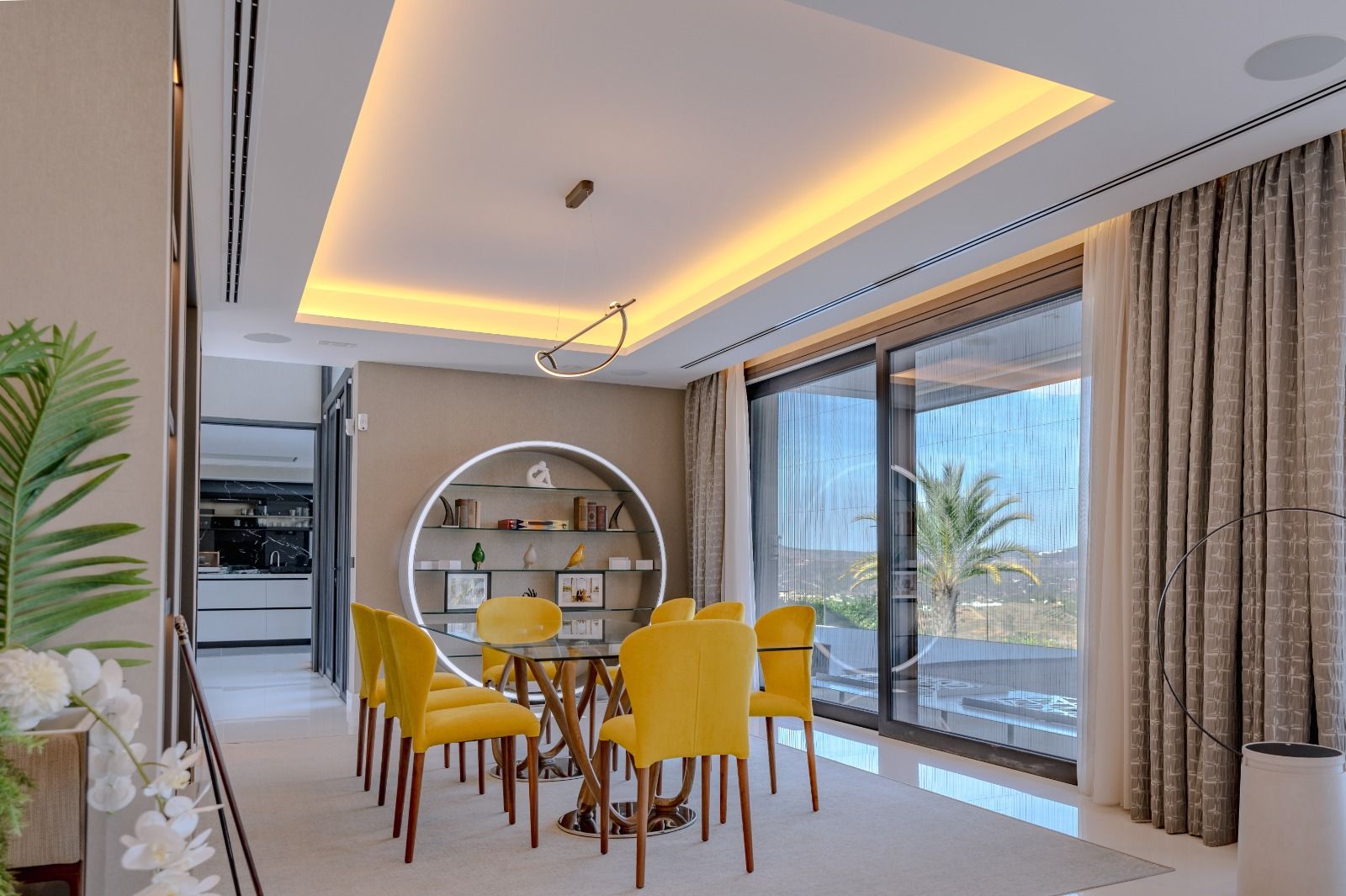 Exterior of villa with evening lighting, La Cala Golf, Mijas