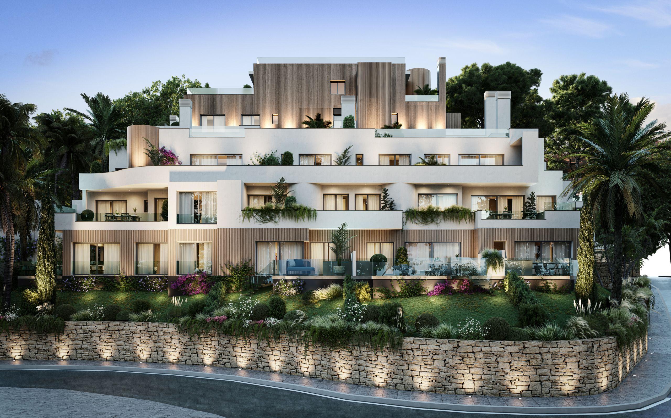Exterior walkway and lift access, apartment complex in Rio Real