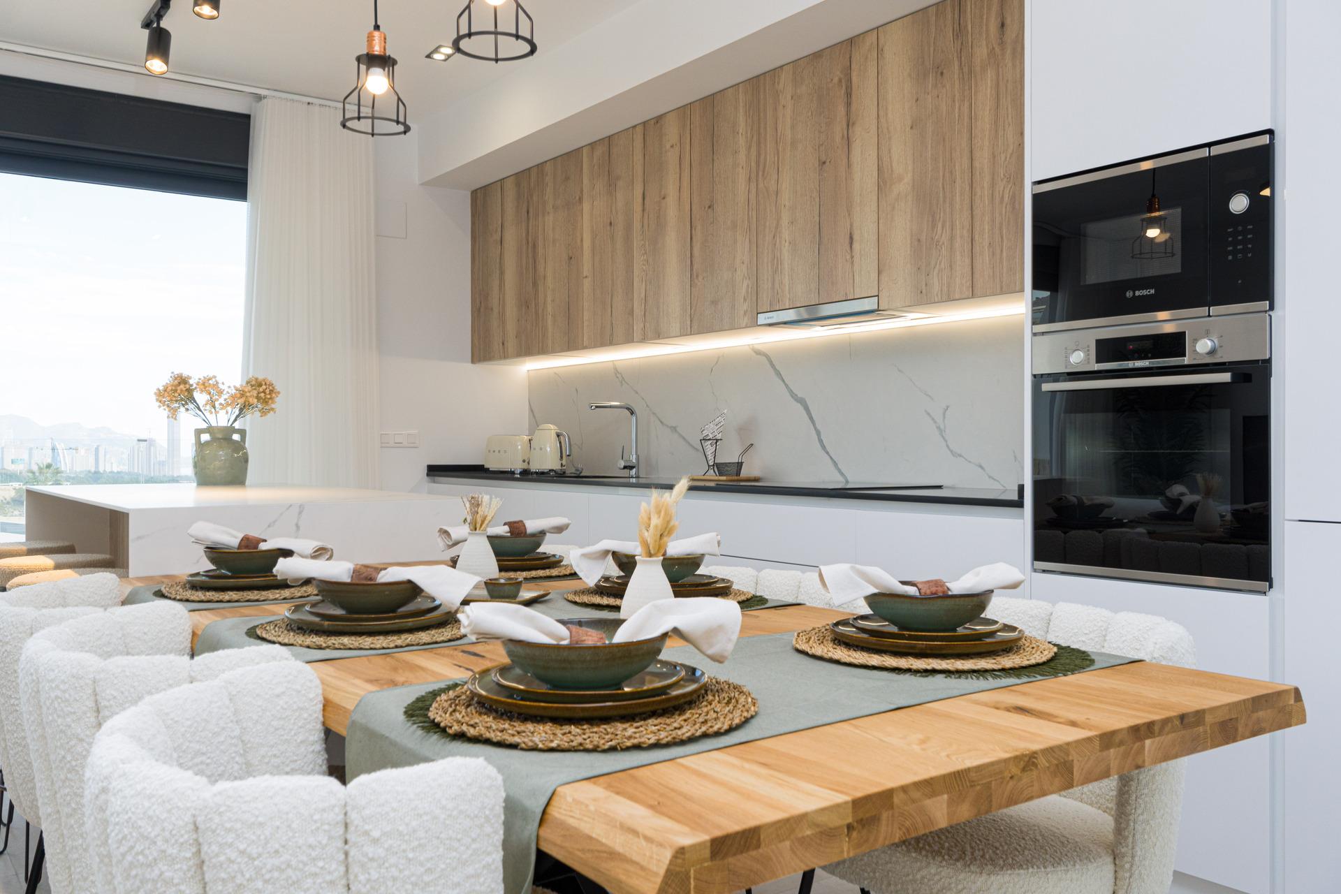 Show home living area with furniture arrangement, Camporrosso Village, Finestrat