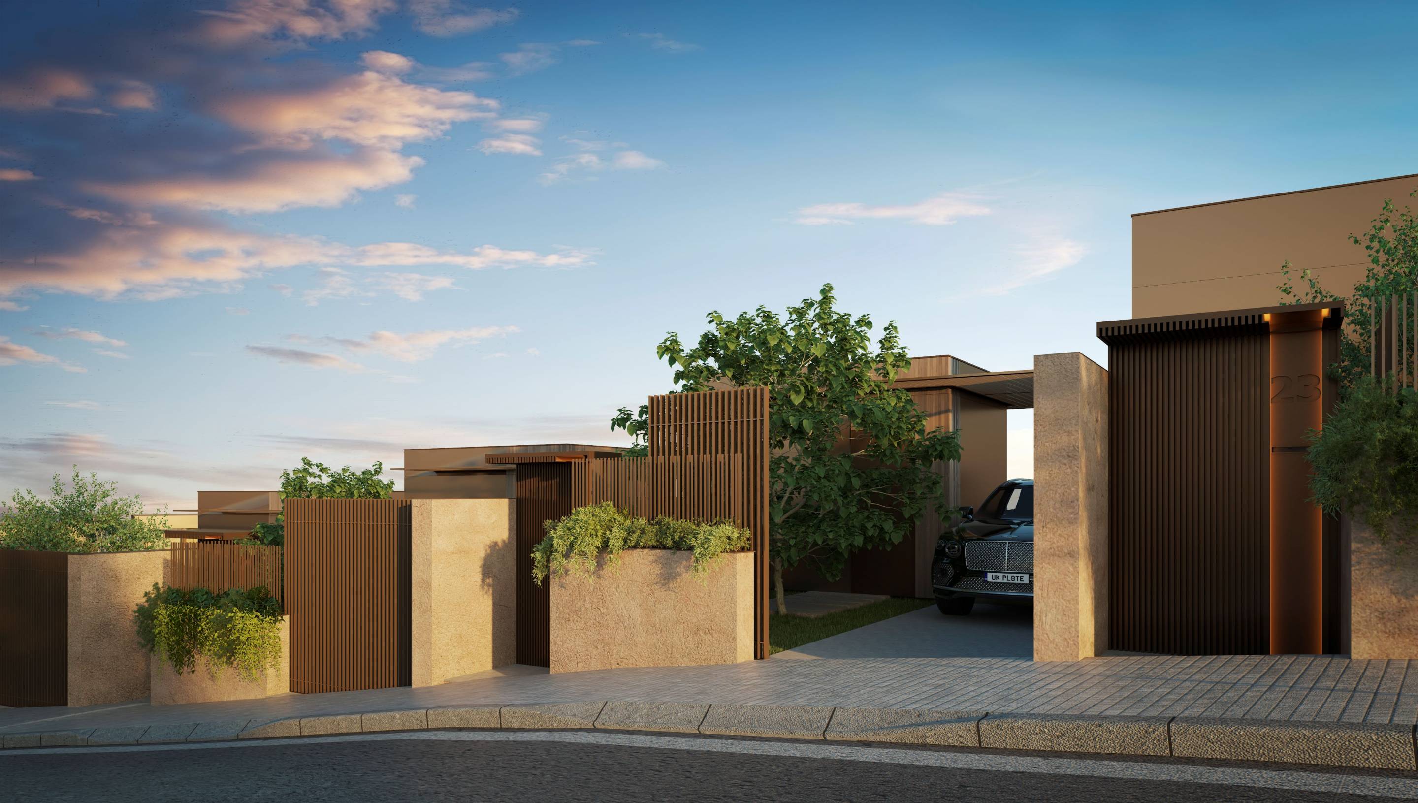 Flooring and wall finish detail in 3-bedroom new-build townhouse, Elviria, Marbella