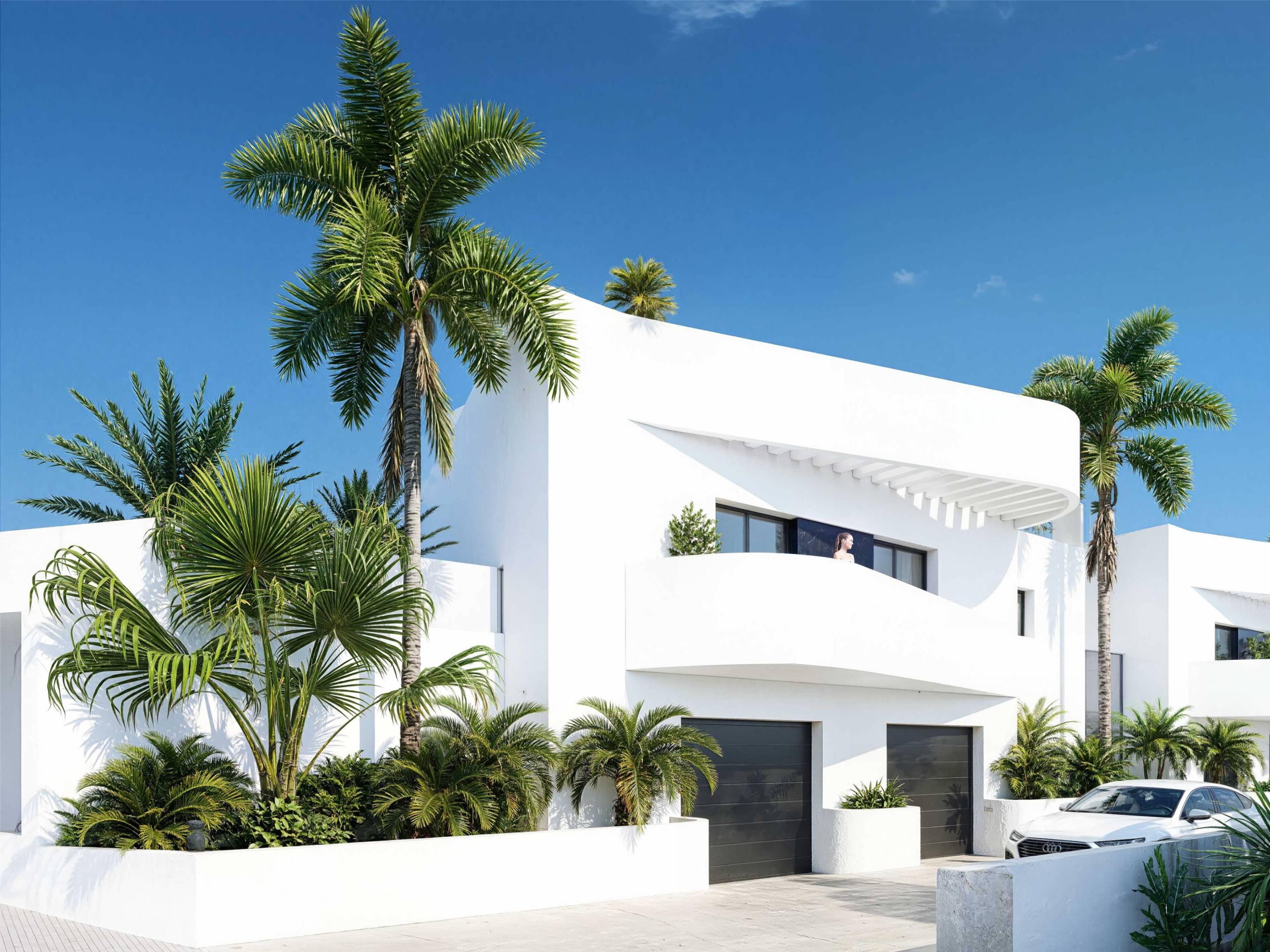 Solarium level of new-build villa in Algorfa with open views