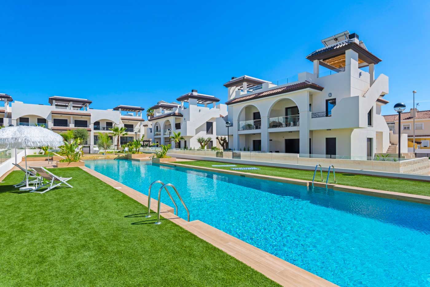 Communal garden in new-build development, Ciudad Quesada, Rojales