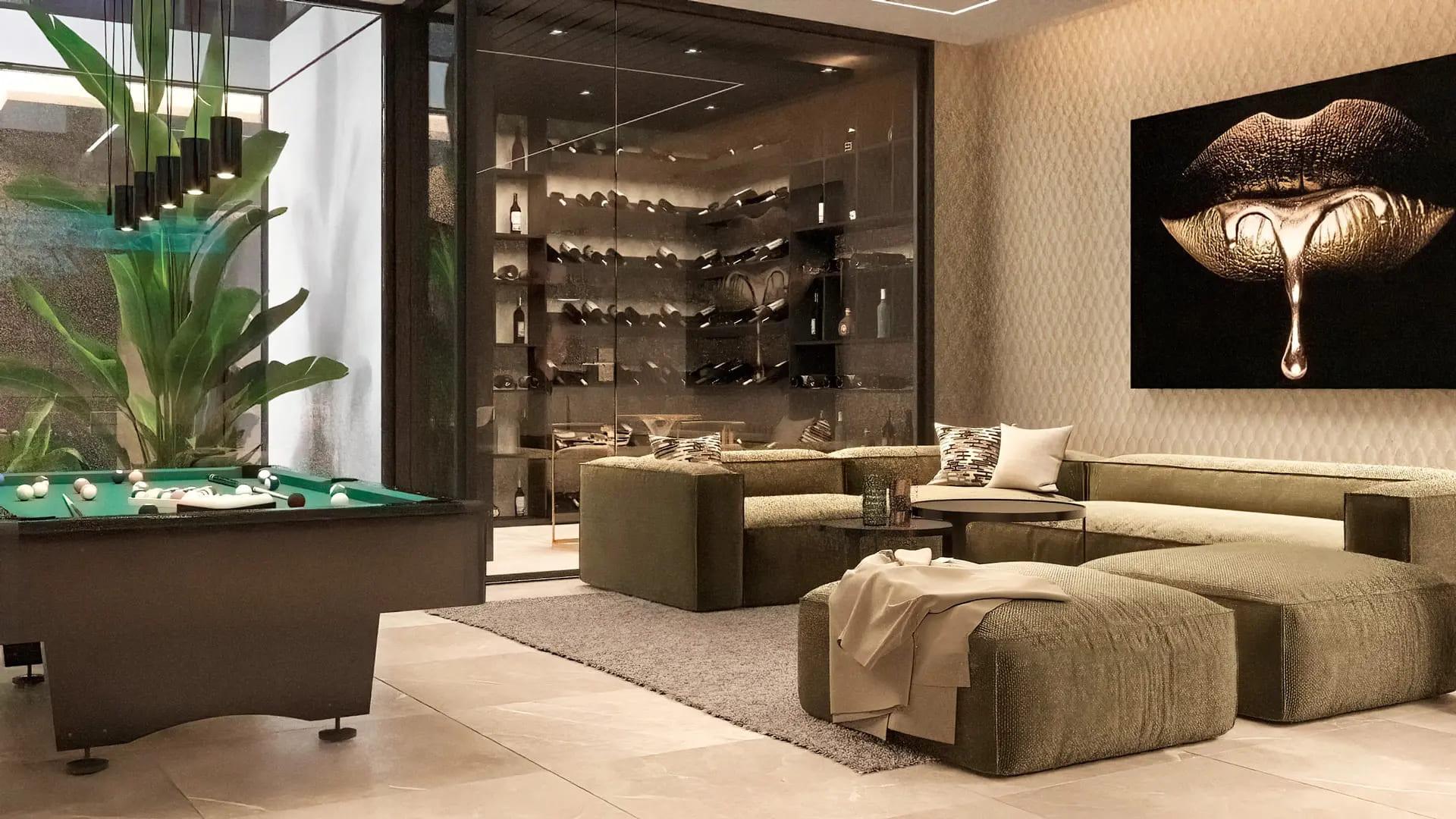 Open-plan living area with large glazed doors in 6-bedroom villa, El Madroñal
