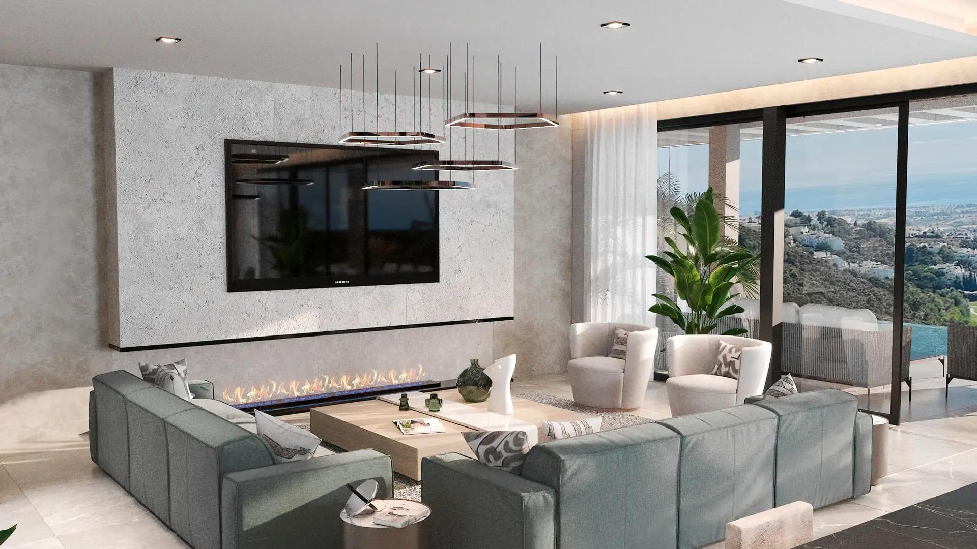 Second bedroom with terrace access in 6-bedroom villa, El Madroñal, Benahavis