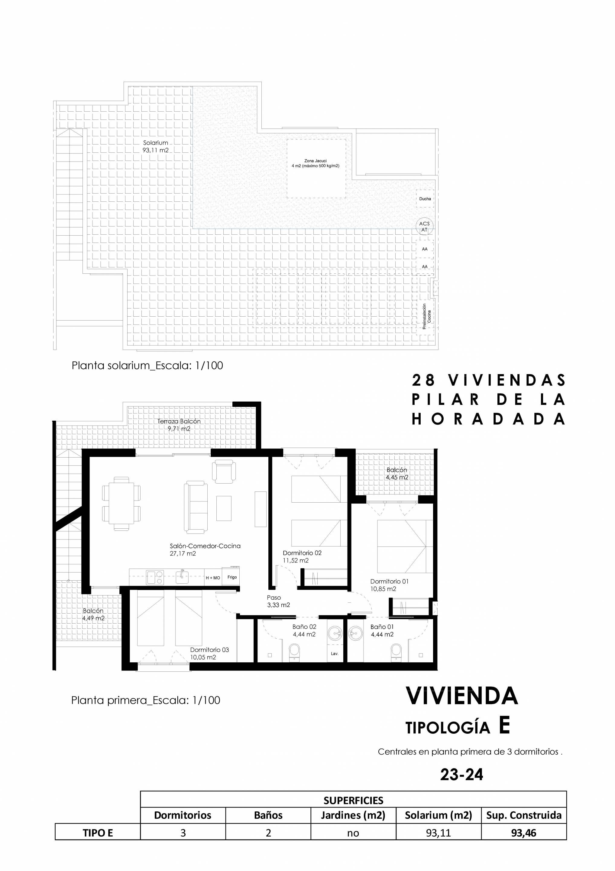 Rooftop solarium with outdoor seating, 3-bedroom bungalow, Las Higuericas