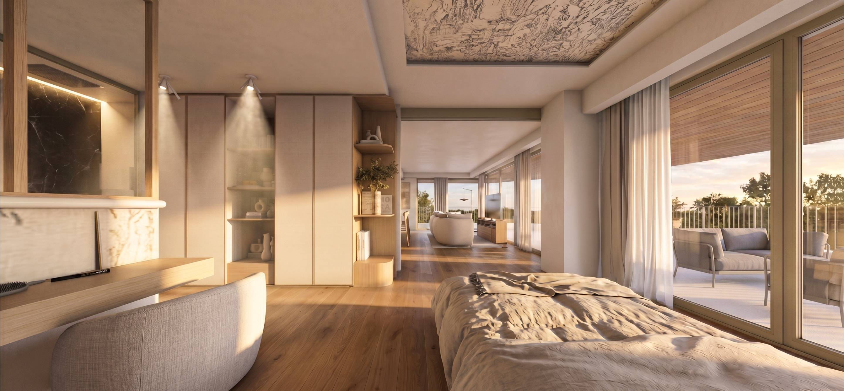 Main bathroom with fitted units in a new-build penthouse, La Calerita, Fuengirola