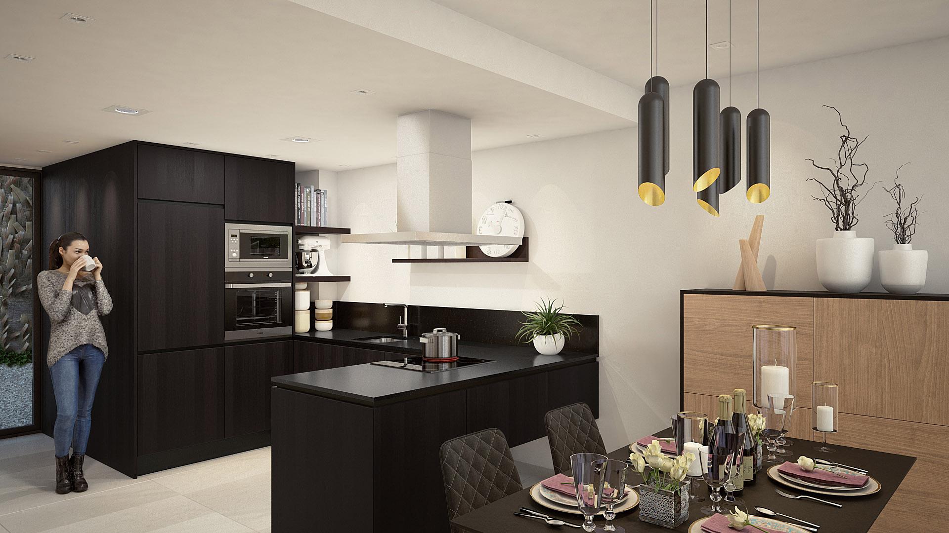 Solarium with open views in 3-bedroom new-build townhouse, Comunidad Valenciana, Algorfa