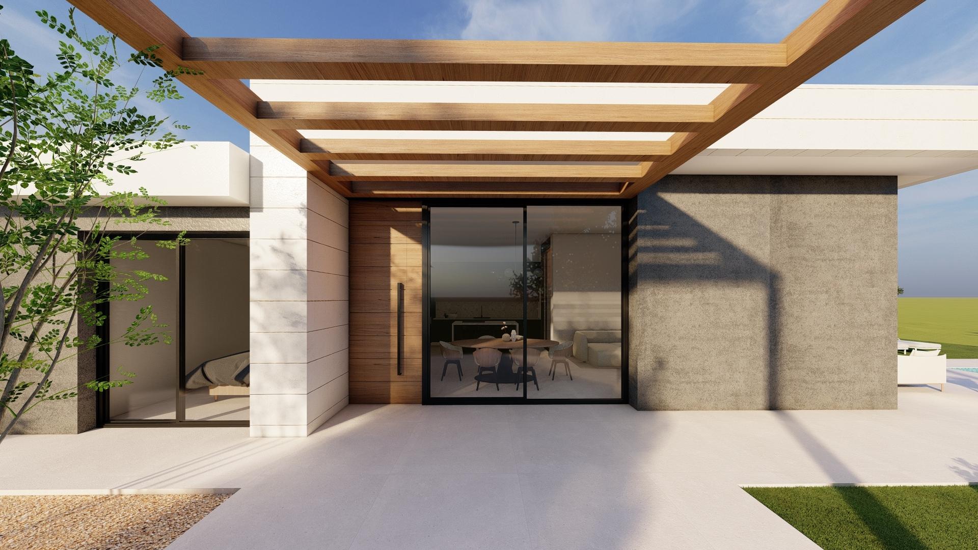 Pool deck and outdoor seating area, villa in Lo Romero Golf, Pilar De La Horadada