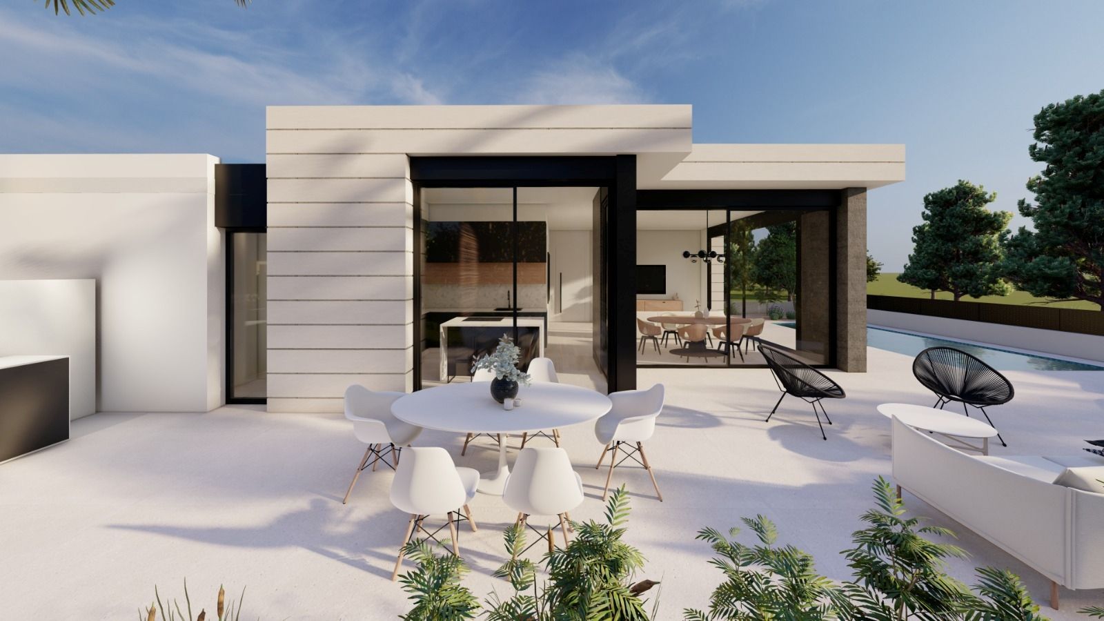 Open-plan living and dining room in 3-bedroom villa, Lo Romero Golf