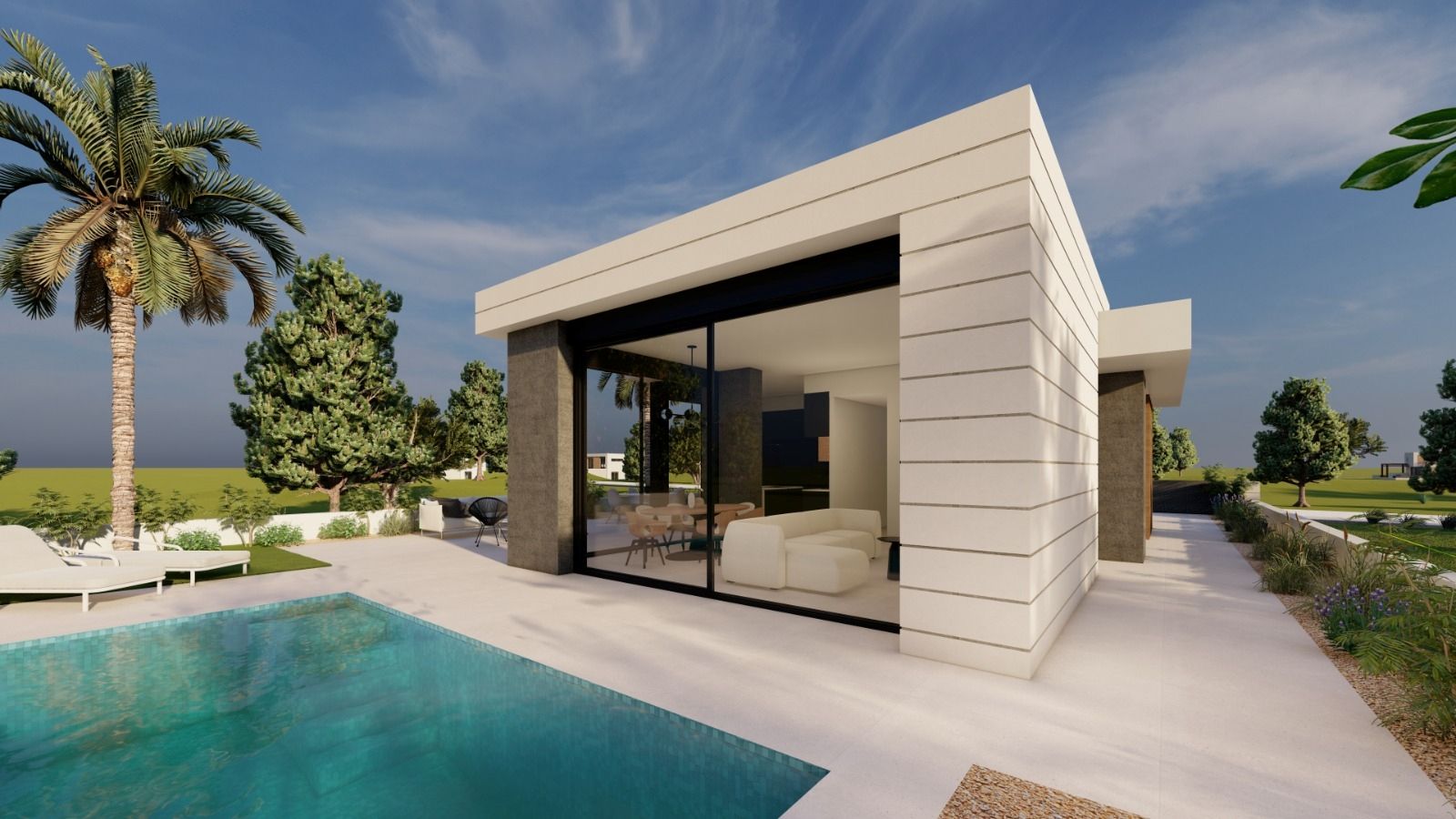 Kitchen with integrated appliances in new-build villa, Lo Romero Golf