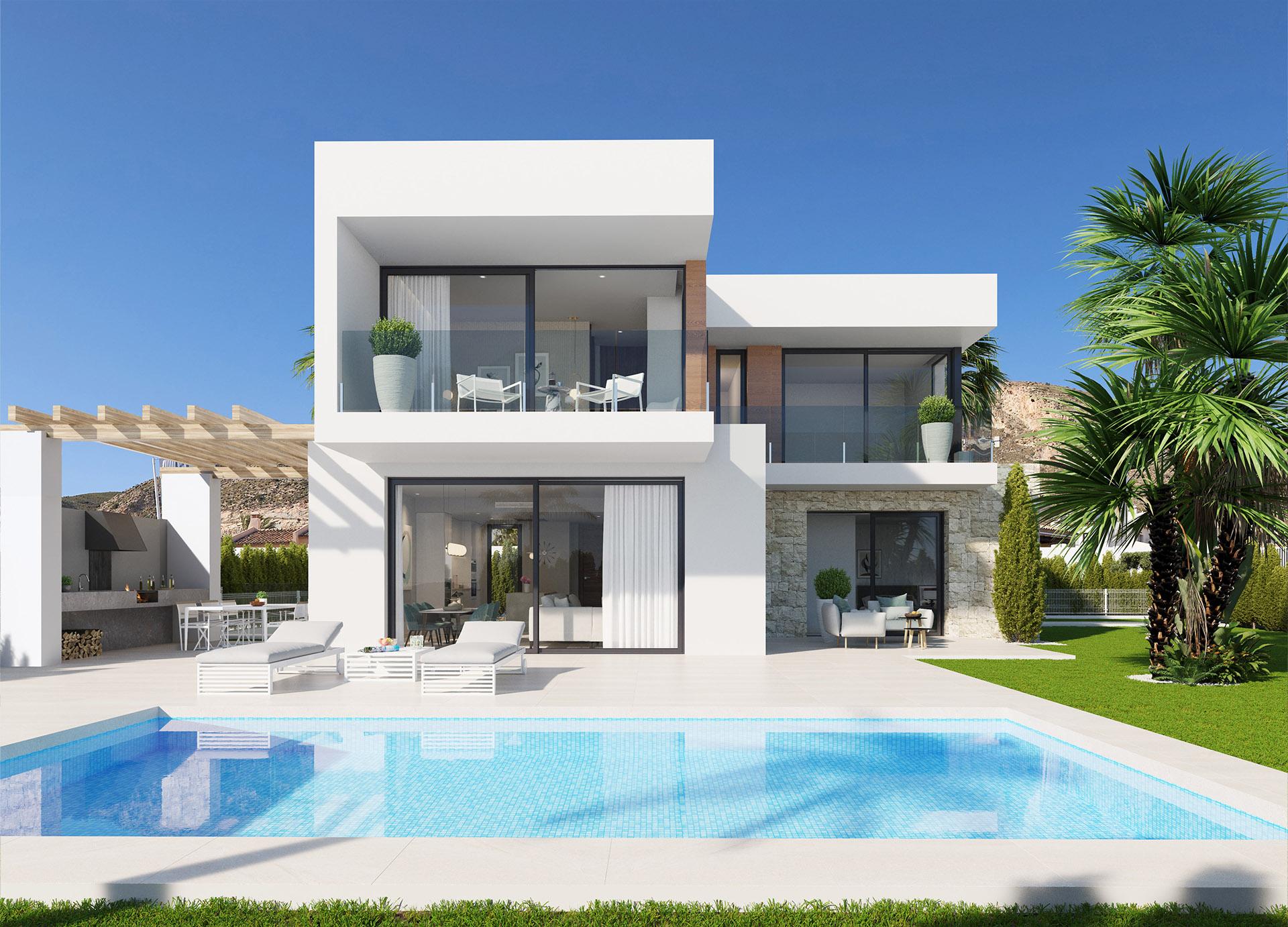 Private garden within 483m² plot of new-build villa, Sierra Cortina, Finestrat