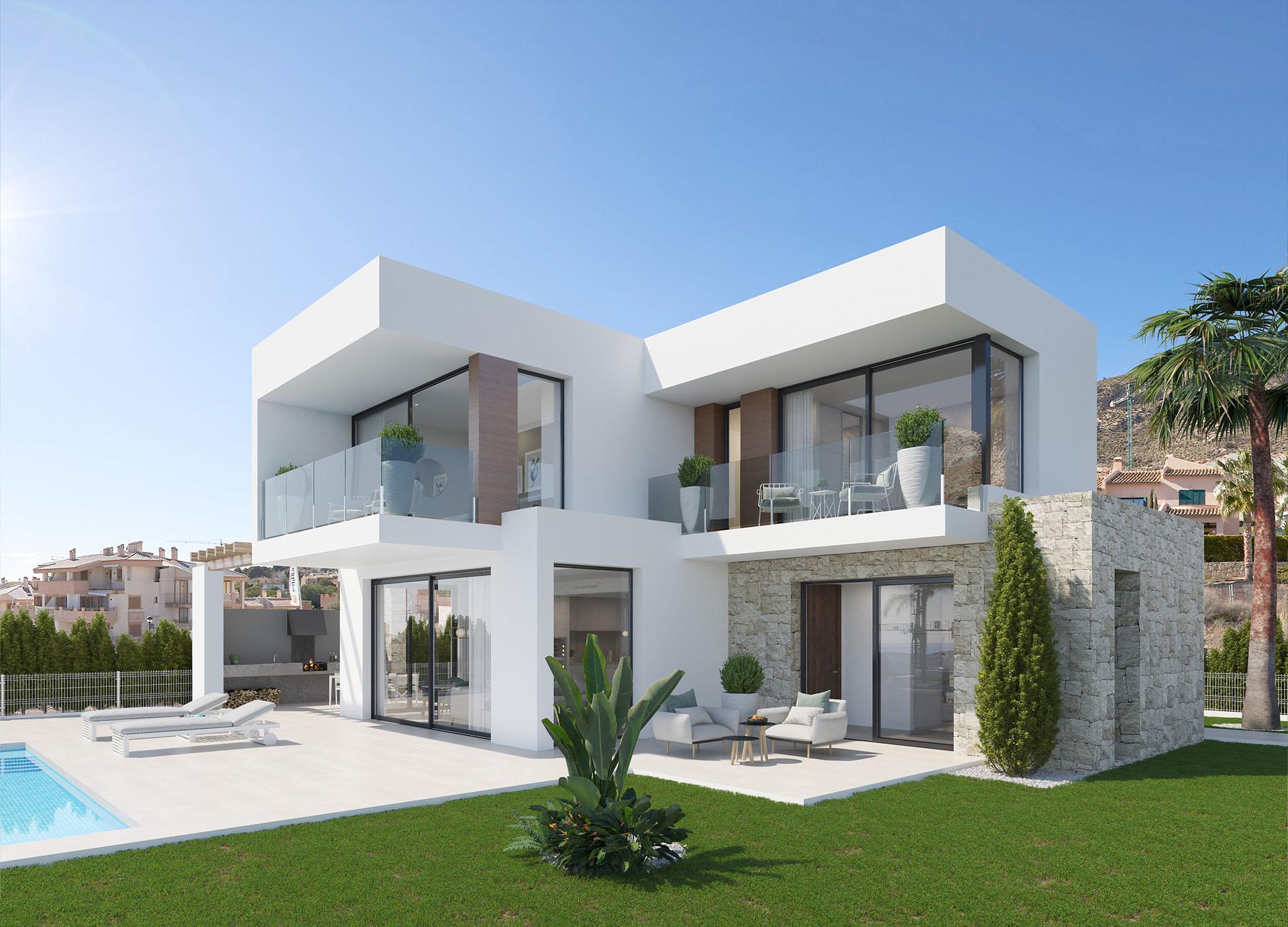 Two parking spaces within the plot boundary of new-build villa, Sierra Cortina, Finestrat