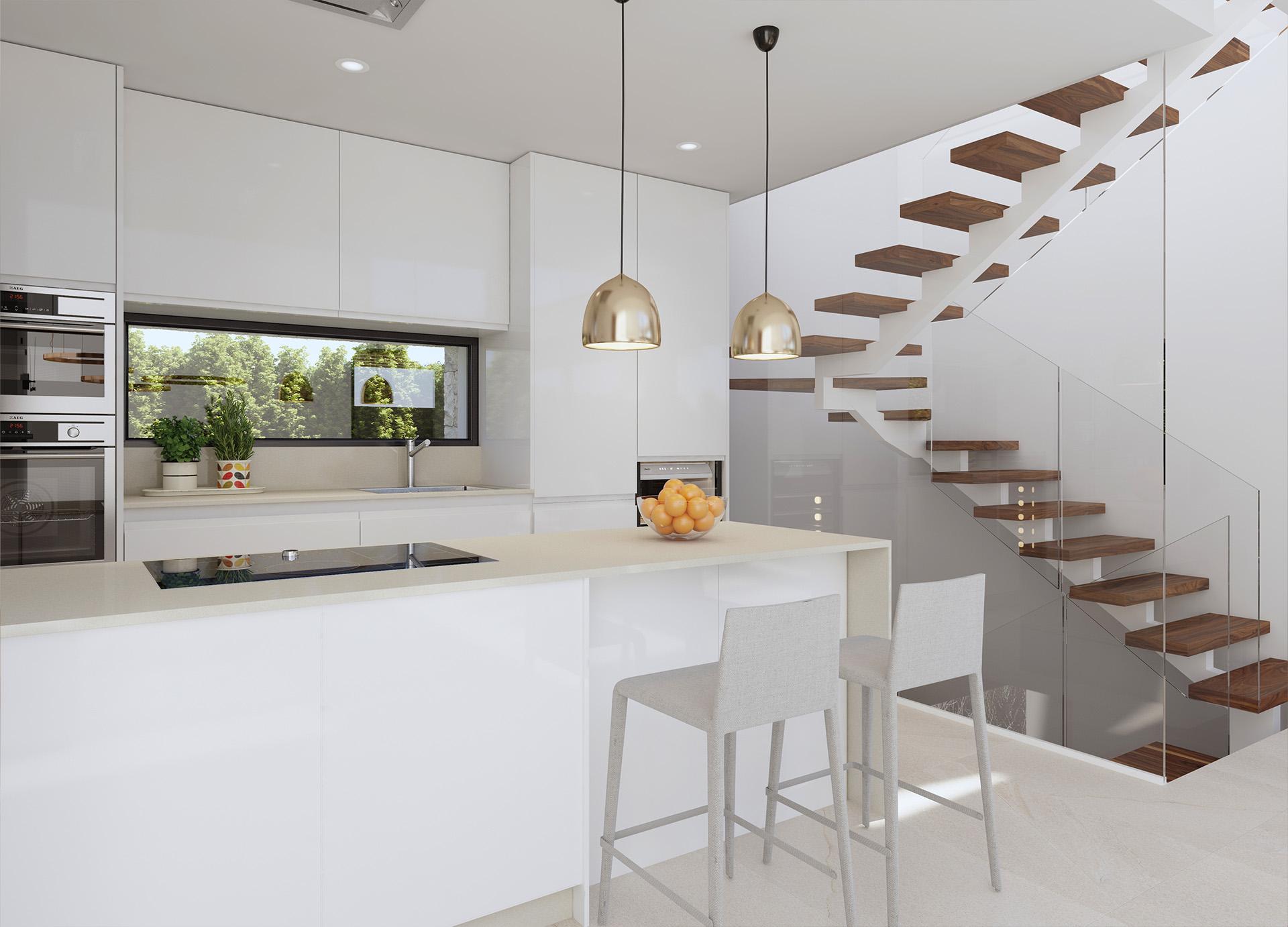 Street-level view of new-build villa plot location, Sierra Cortina, Finestrat