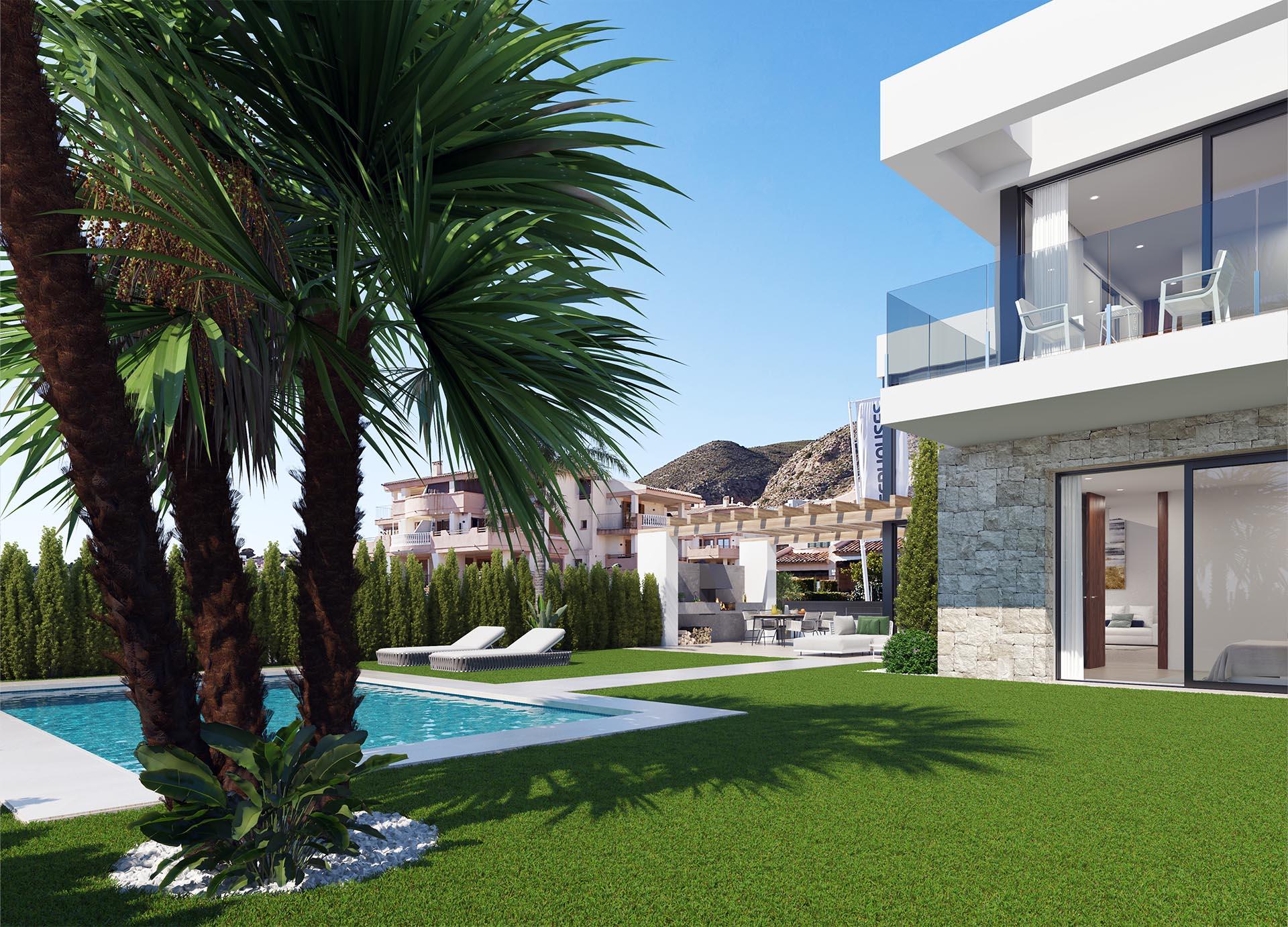 Second bedroom in 3-bedroom new-build villa, Sierra Cortina, Finestrat
