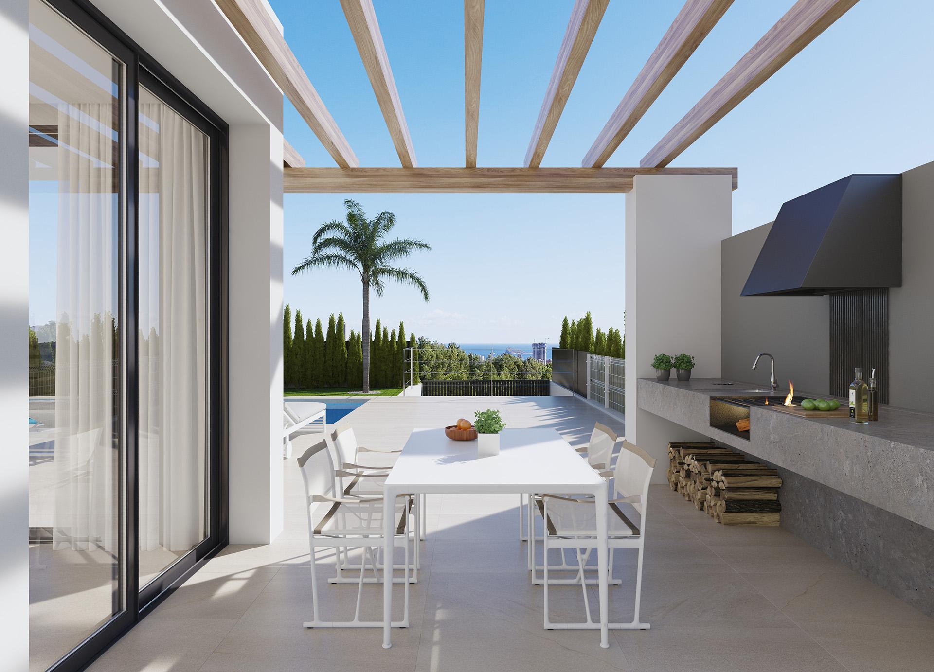 En-suite bathroom in 3-bedroom new-build villa, Sierra Cortina, Finestrat