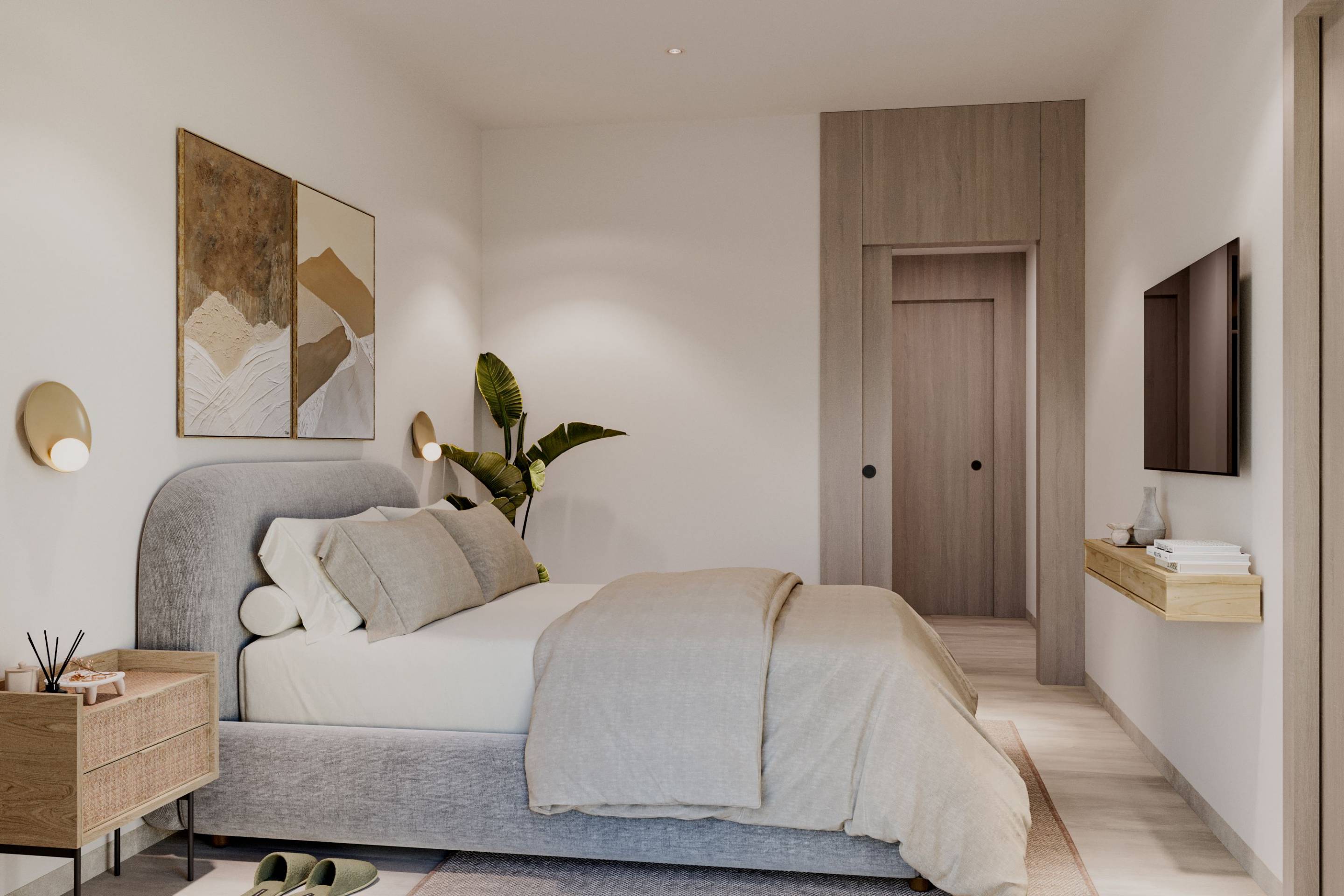 Bedroom in new-build villa at La Finca Golf, Algorfa