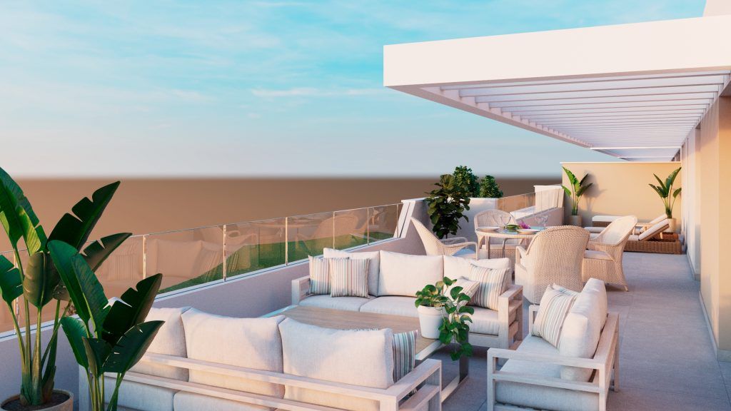 Kitchen detail with fitted appliances, new-build apartment, Mijas Golf