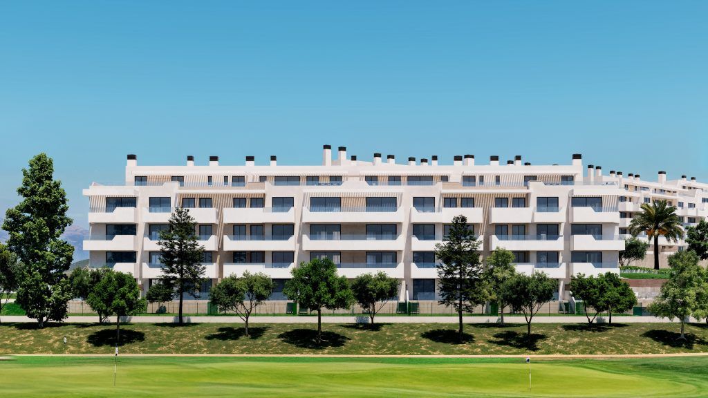 Second bedroom with large window in new-build penthouse, Mijas Golf, Mijas