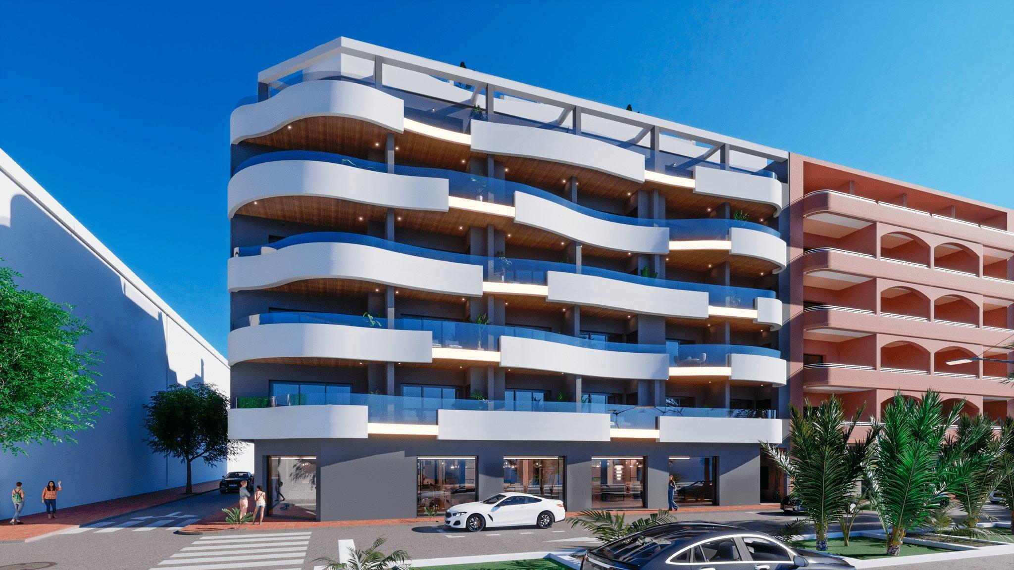Communal pool and garden area in new-build residential complex, Centro, Torrevieja