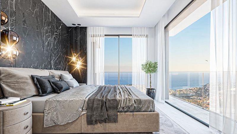 Main bedroom with en-suite in 4-bedroom new-build villa, Cucarres, Calpe