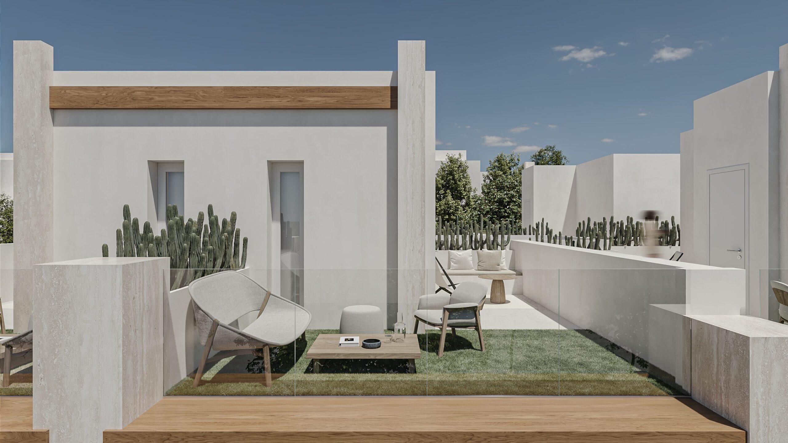 Open-plan living and dining area in 2-bedroom new-build townhouse, Monte y Mar Bajo