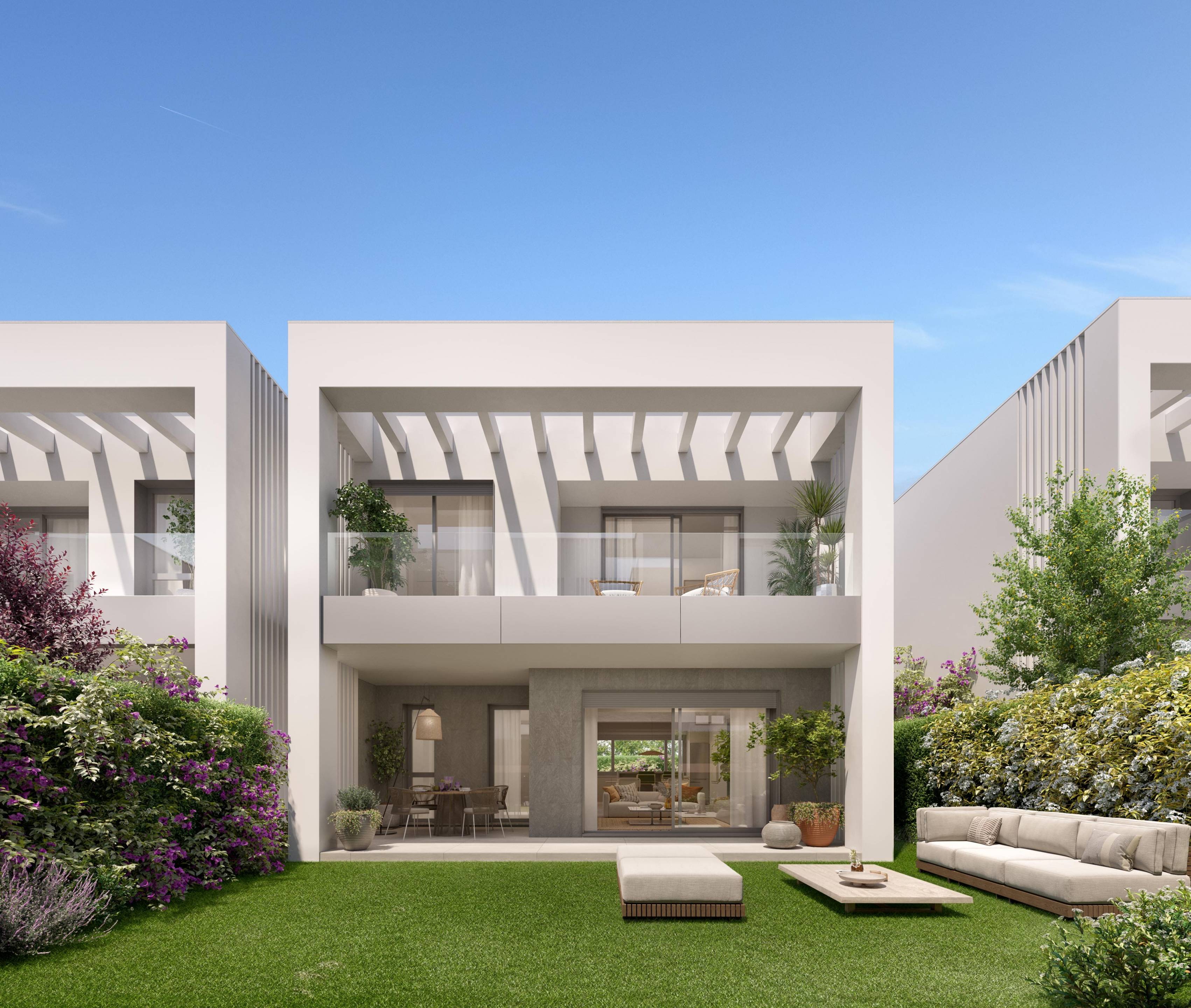 Communal gardens in new-build development, Real de Zaragoza, Marbella