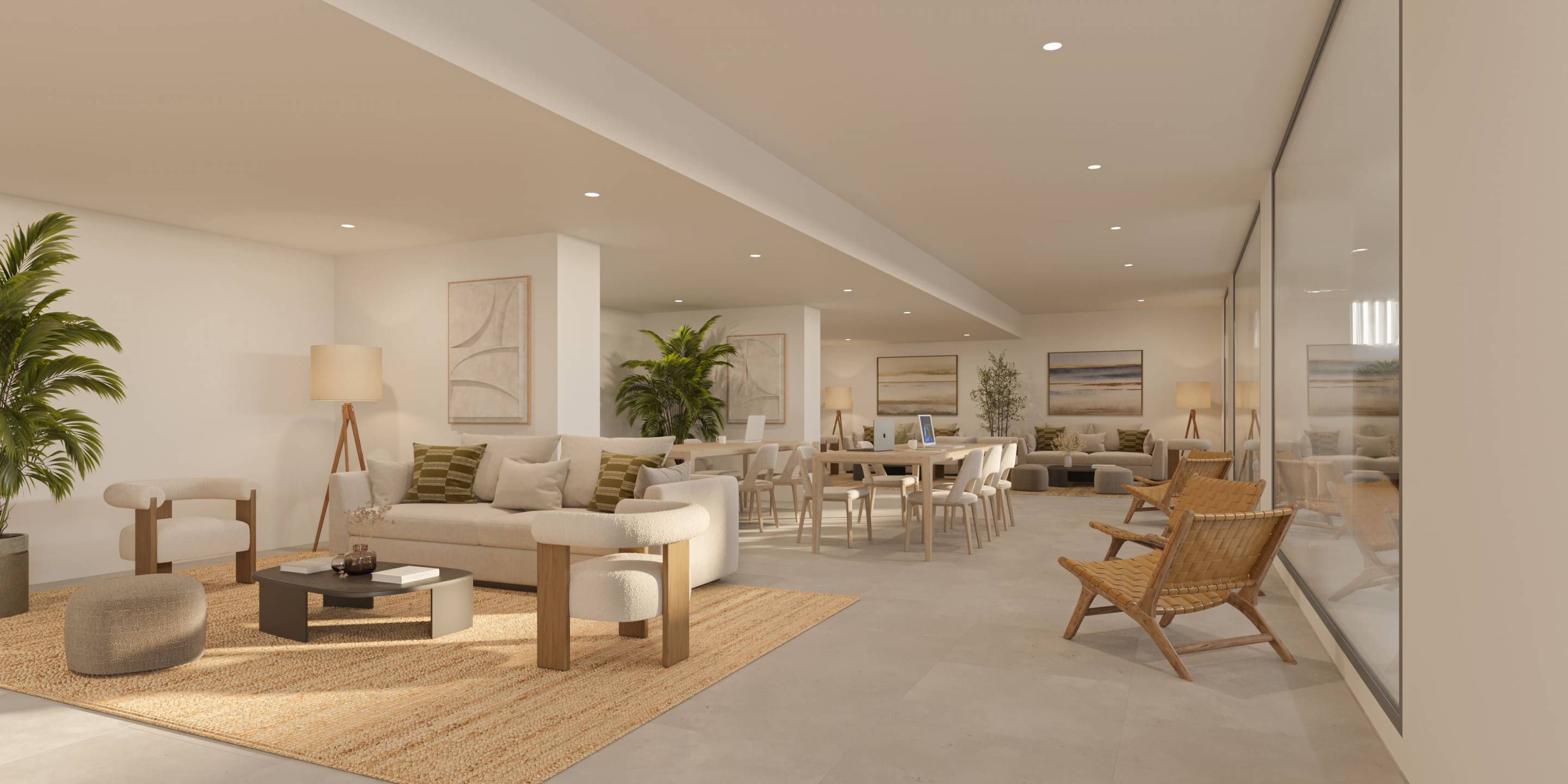 Living area in 3-bedroom townhouse, Real de Zaragoza, Marbella