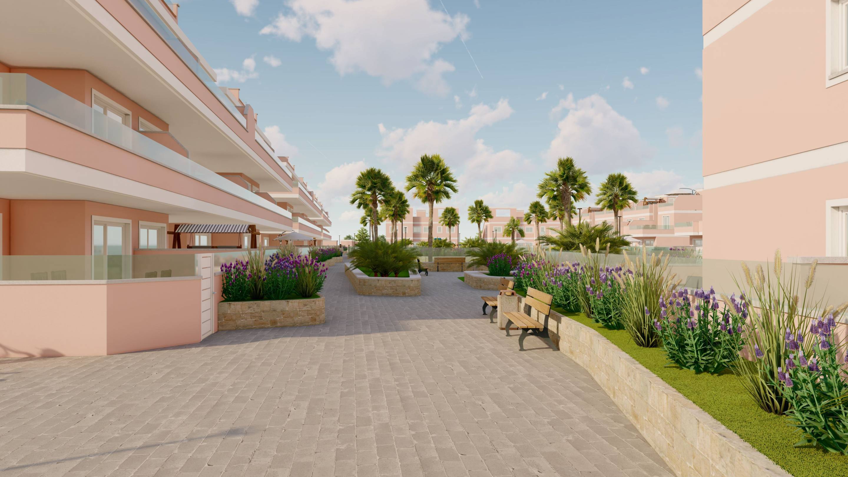 Living and dining area in 3-bedroom new-build townhouse, Zona Pueblo, Pilar De La Horadada