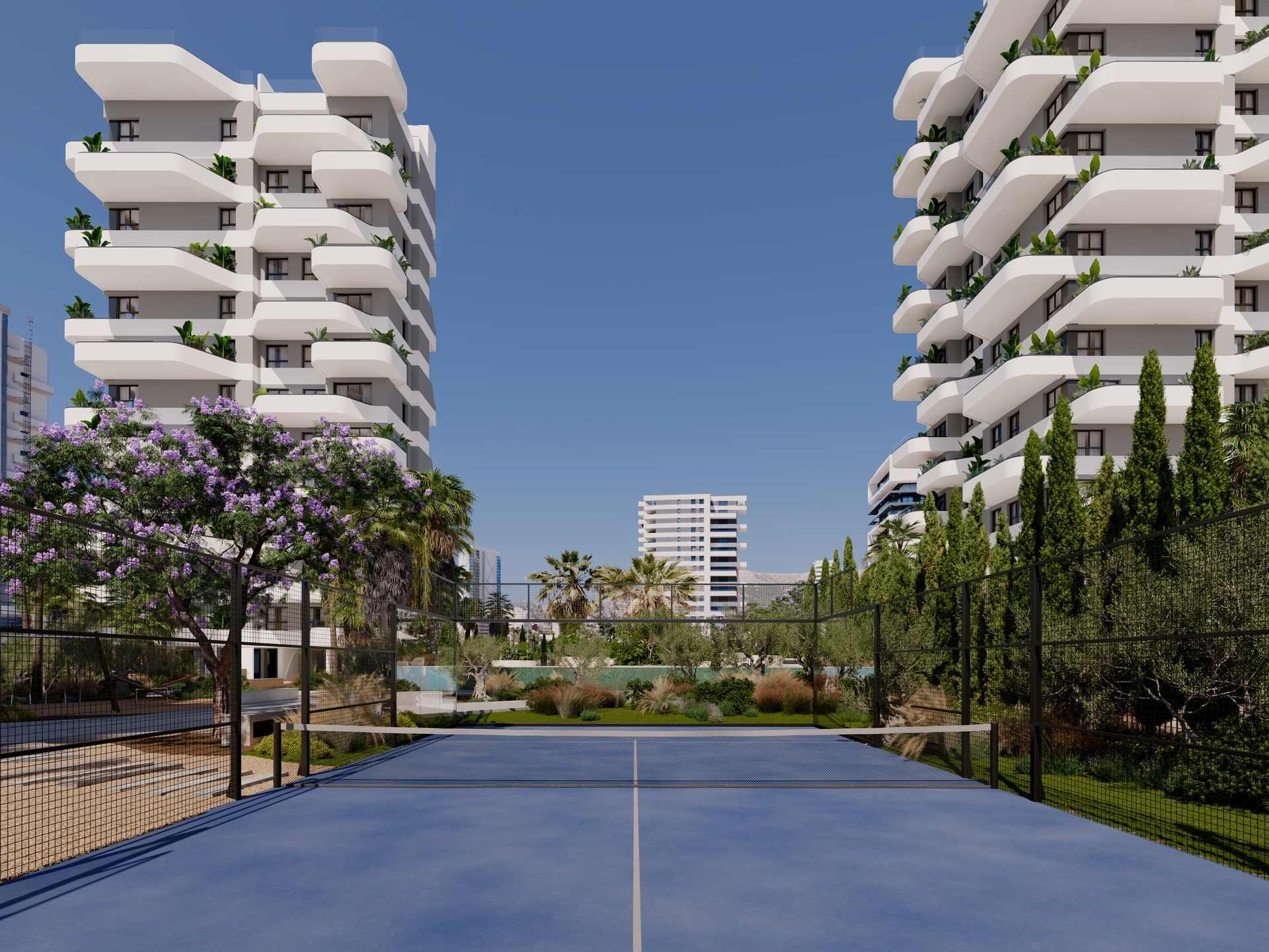 Street approach to new-build residential complex, Playa Arenal-Bol