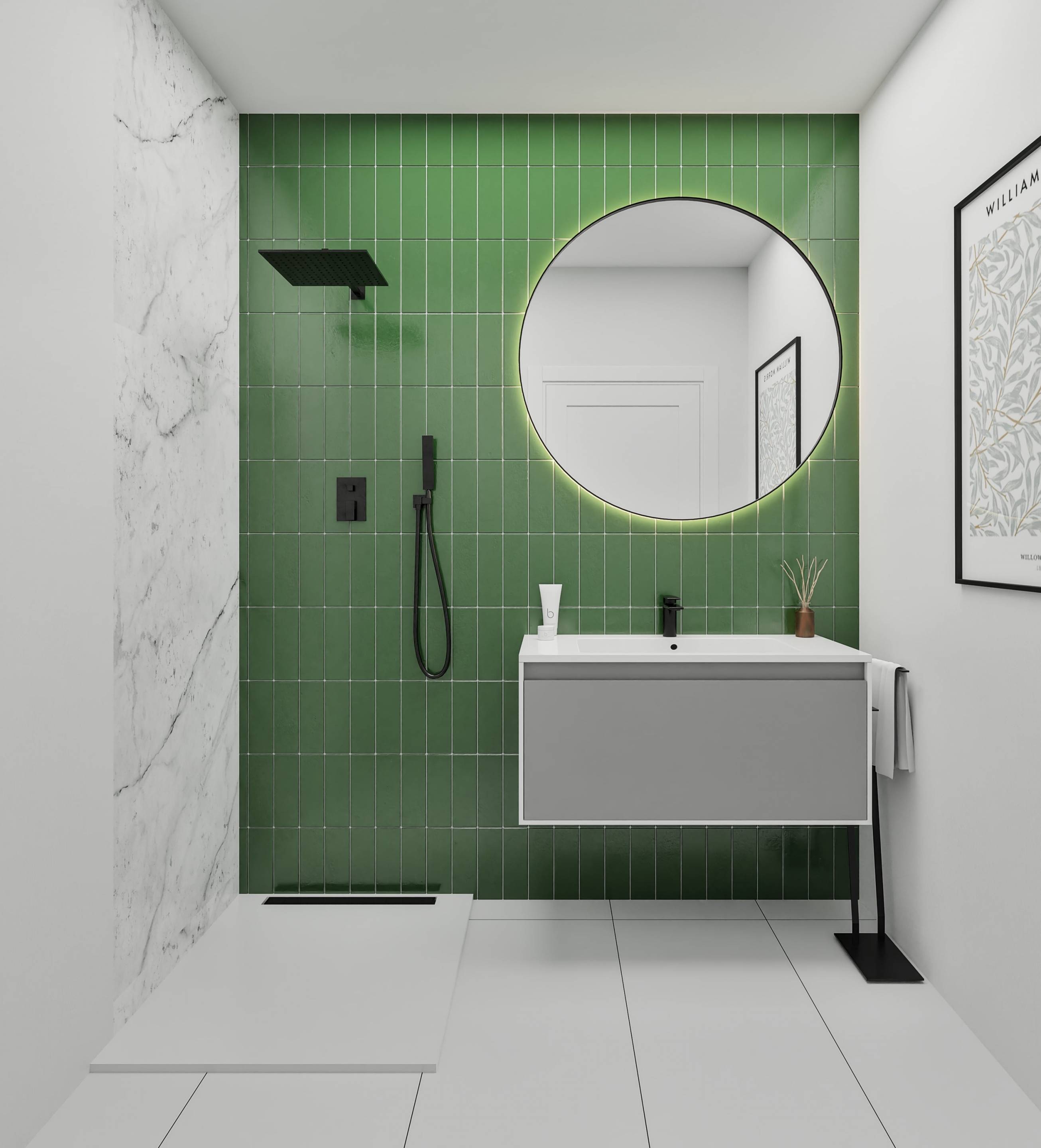 Bathroom with fitted units in apartment, Pueblo 9