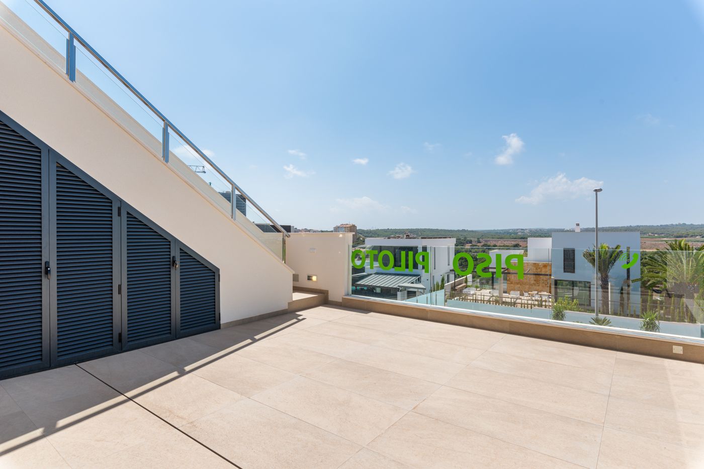 Rear exterior of new-build 3-bedroom villa with private enclosed garden, Campoamor