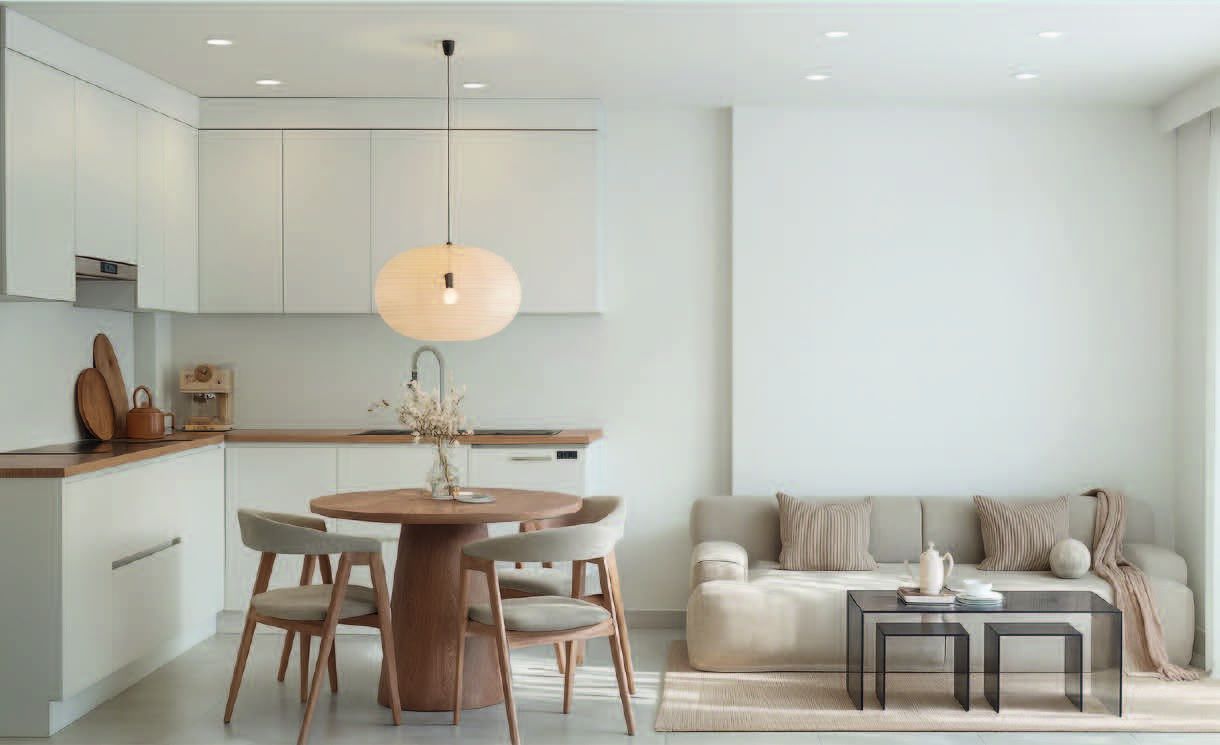 Living room with balcony door in new-build apartment, Paseo Maritimo, Torrevieja