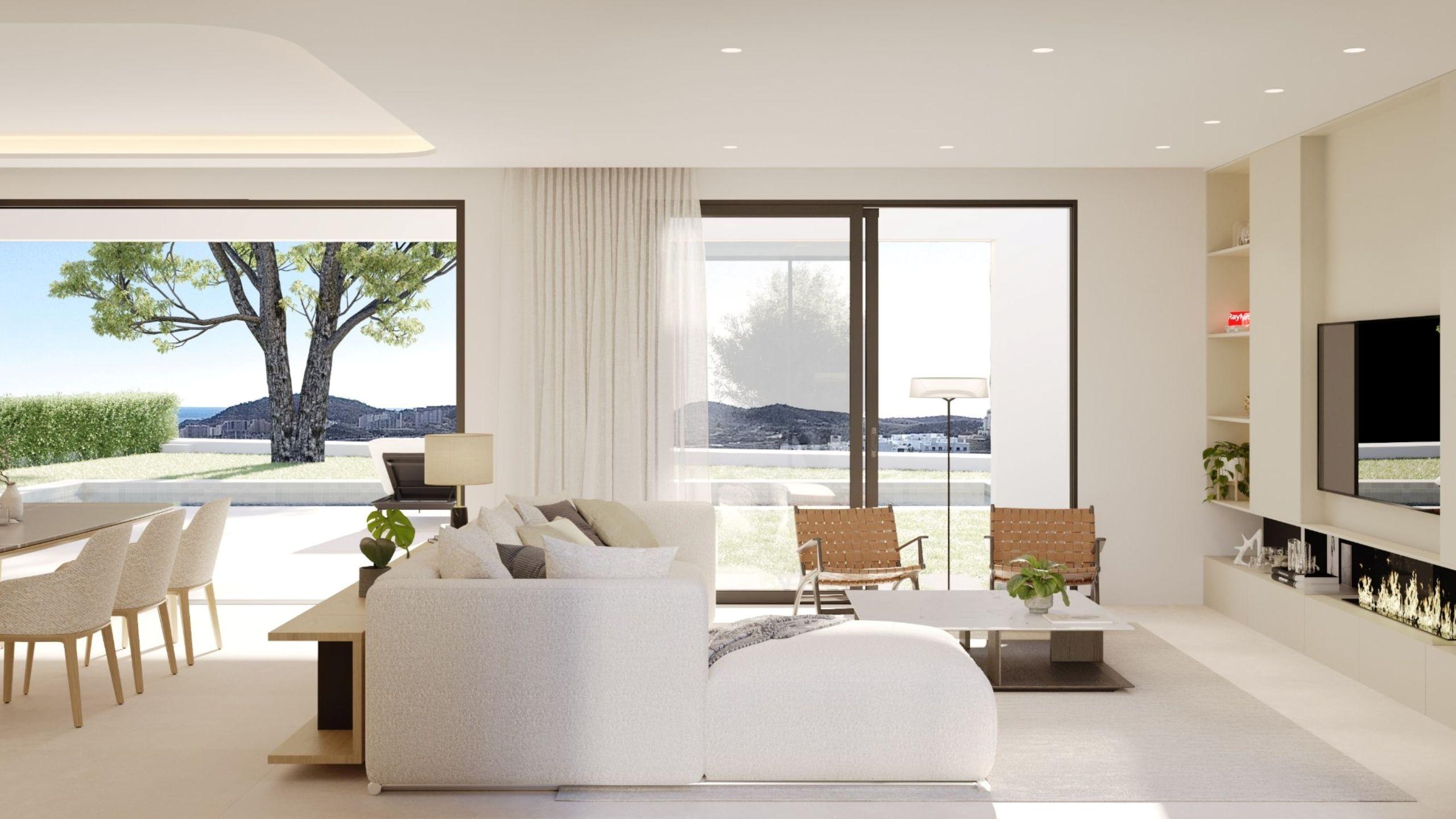 View from plot toward surrounding hills, new-build villa, Finestrat Hills