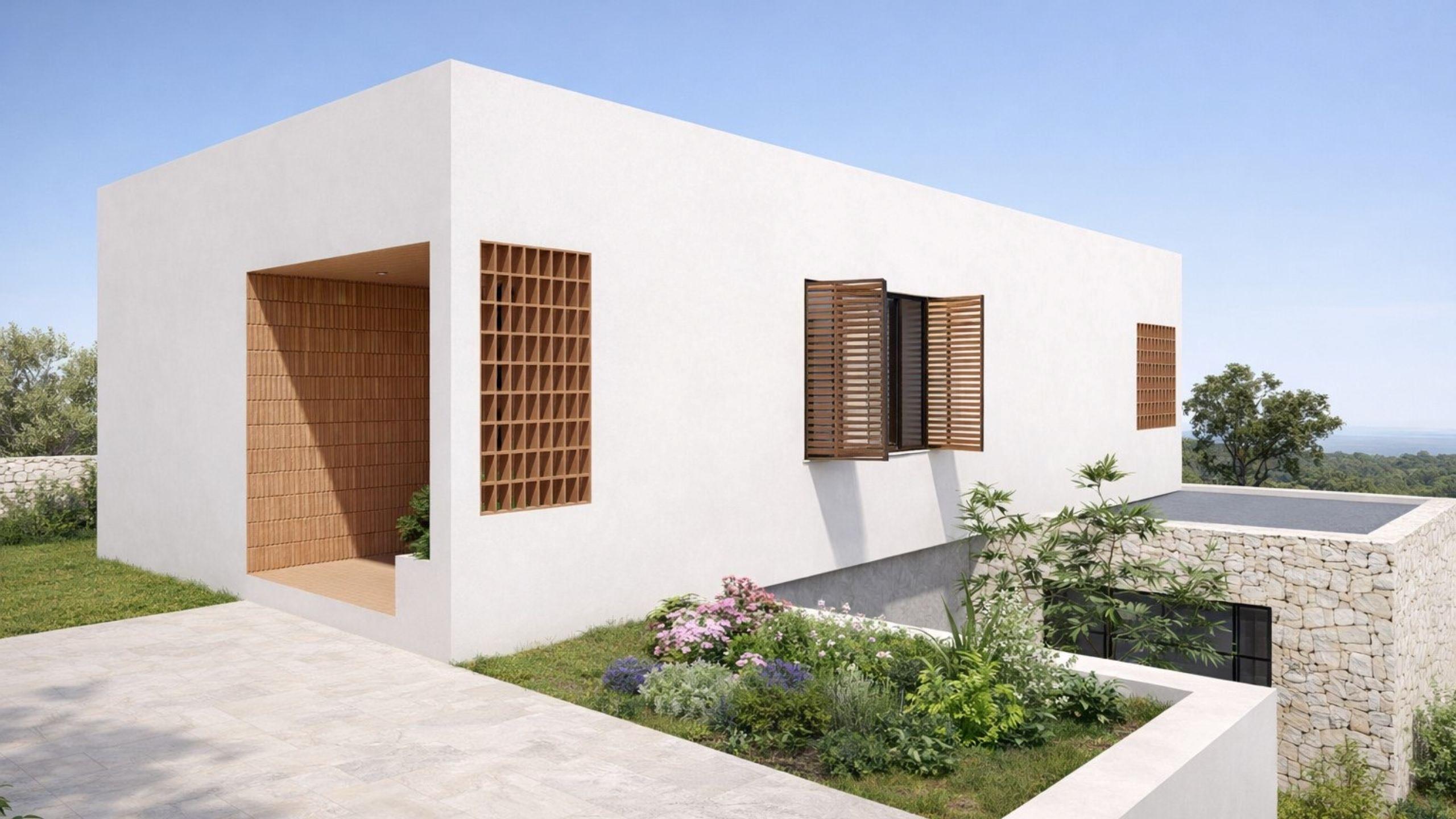 Plot landscaping and boundary area in new-build villa, Finestrat Hills