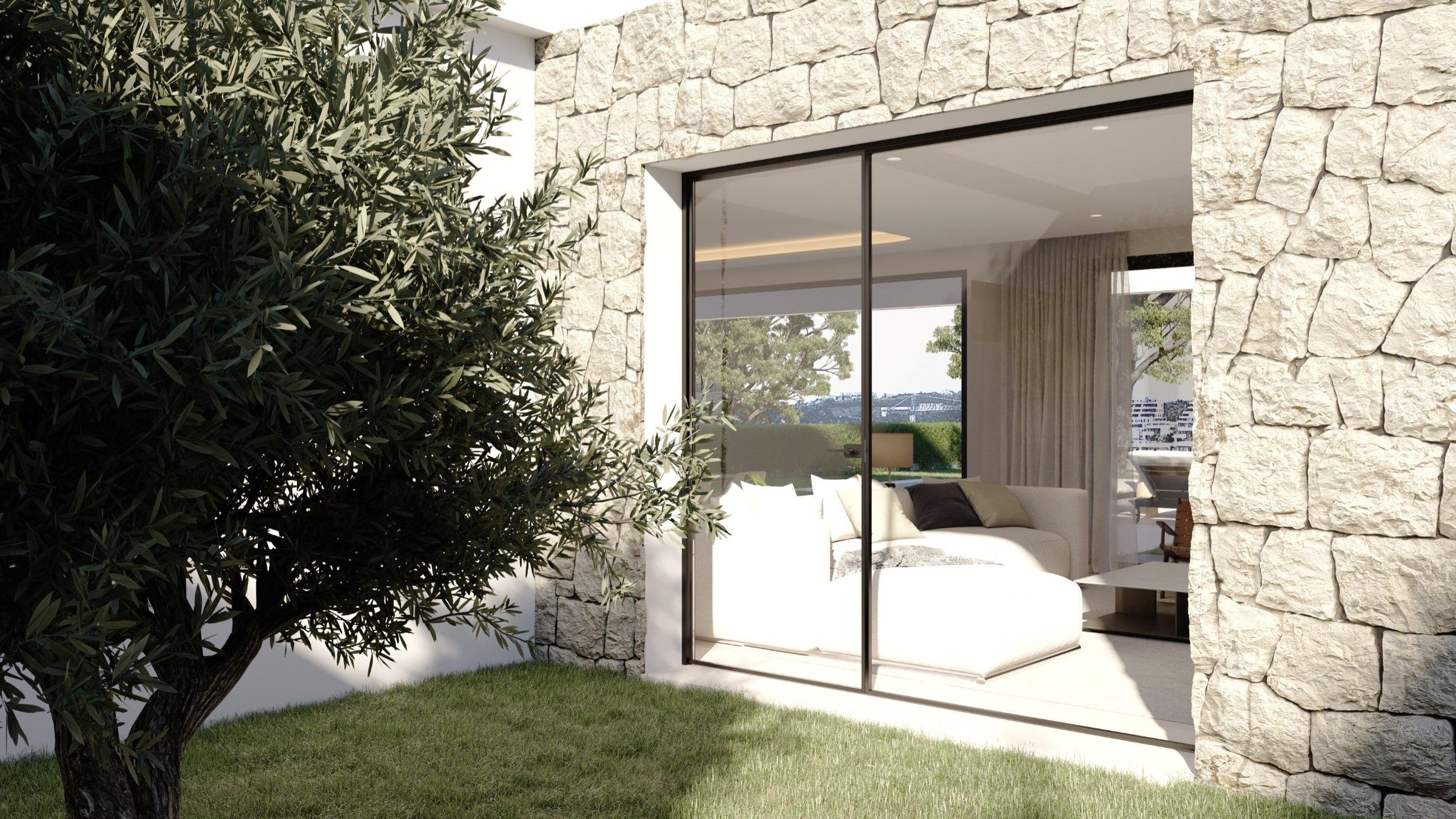 Street-facing view of new-build villa, Finestrat Hills