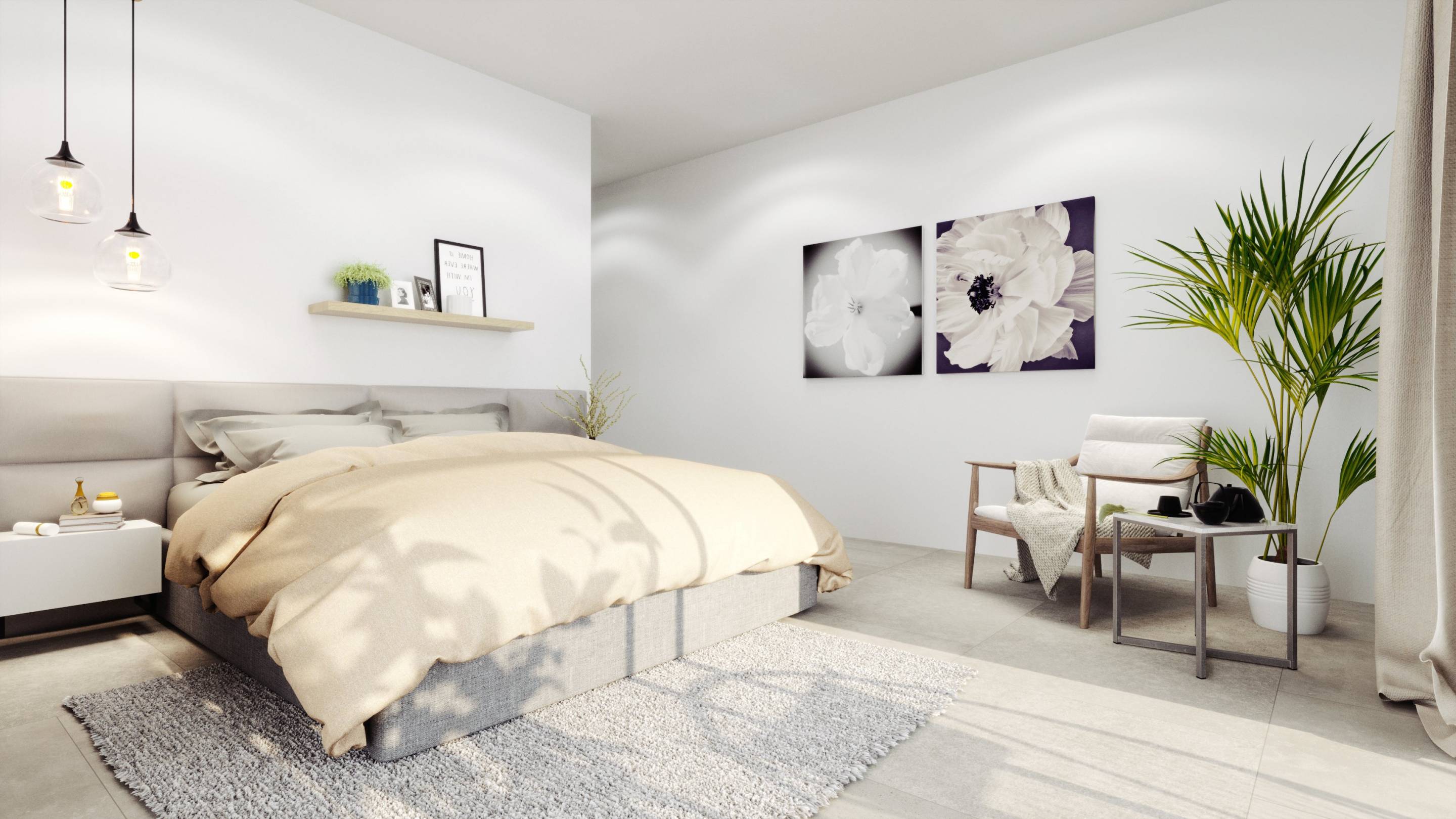 Covered ground-floor terrace of new-build villa, Ciudad Quesada