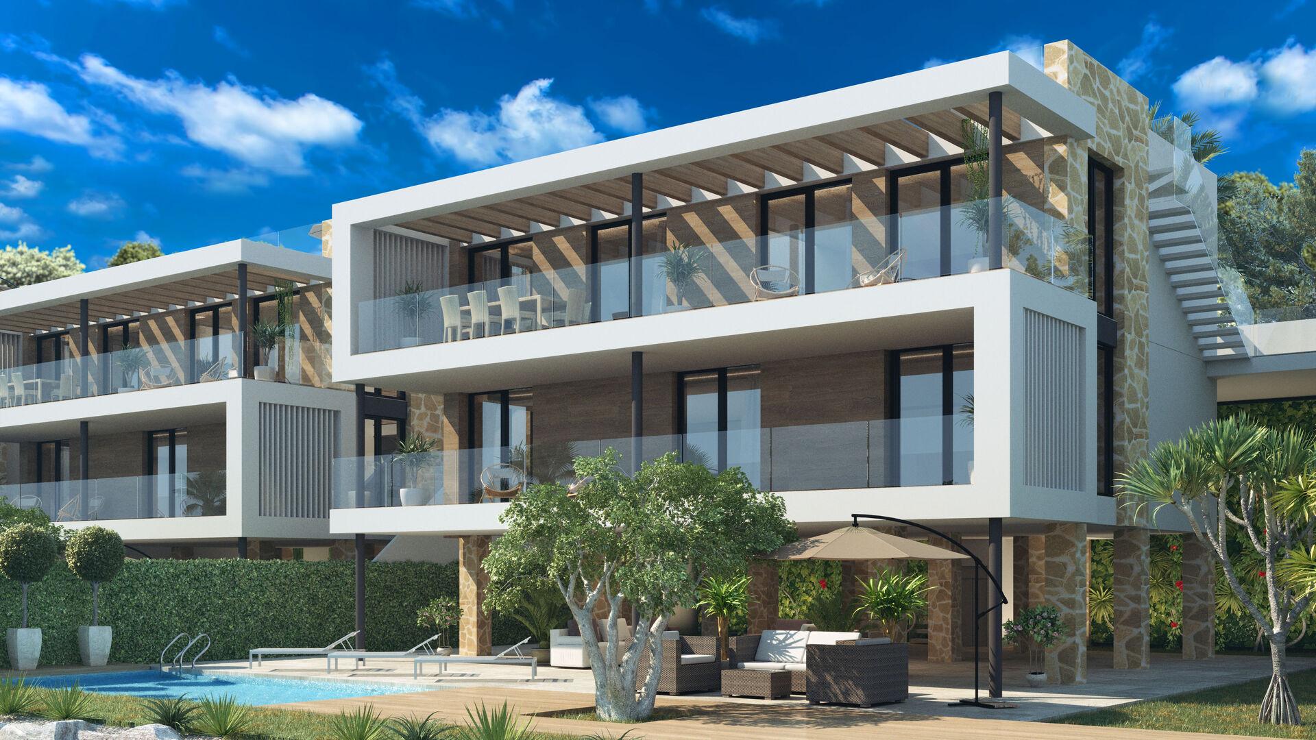 Rear garden of new-build villa on 393 m2 plot, Ciudad Quesada