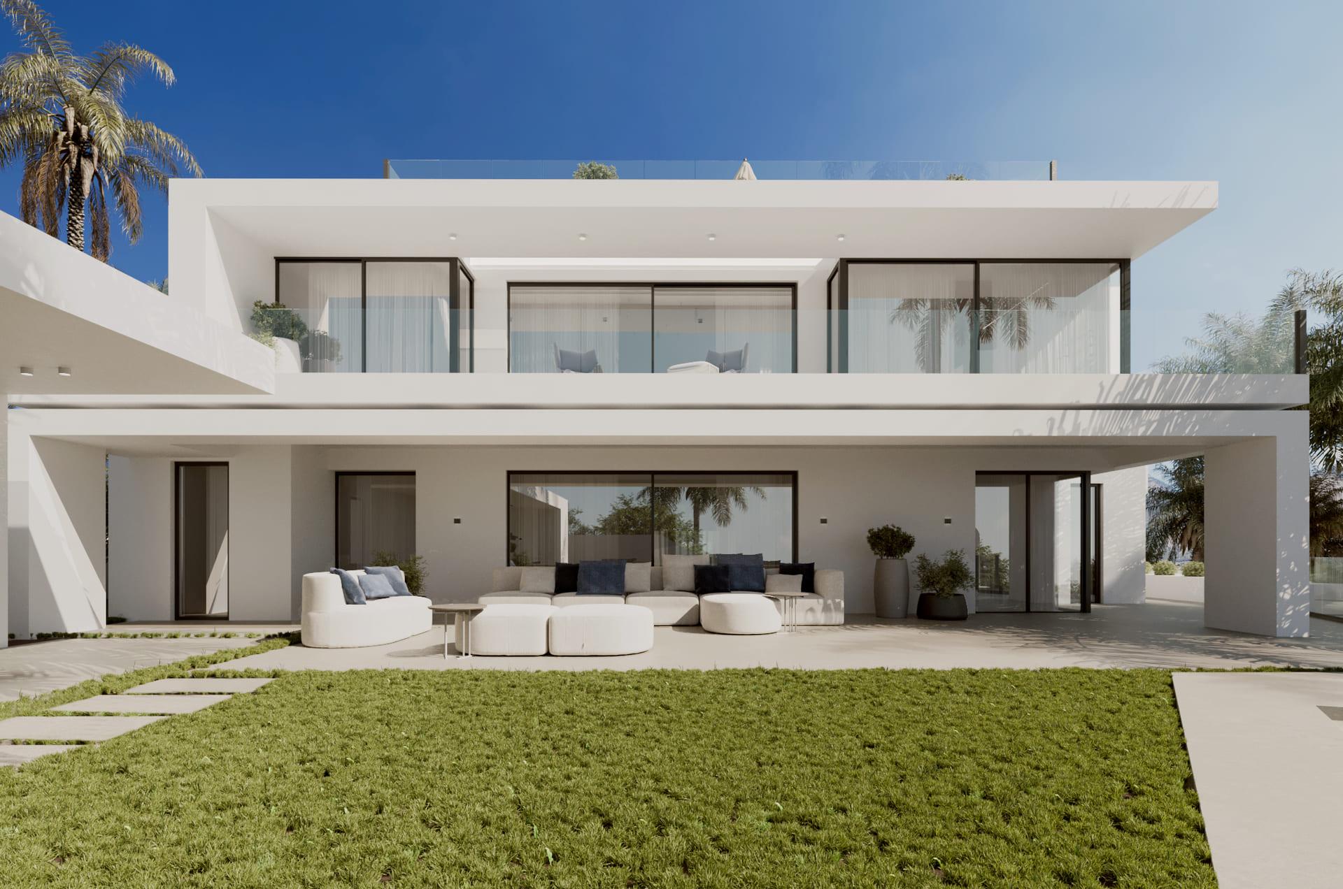 Open-plan reception room in new-build villa, Cascada de Camojan, Marbella